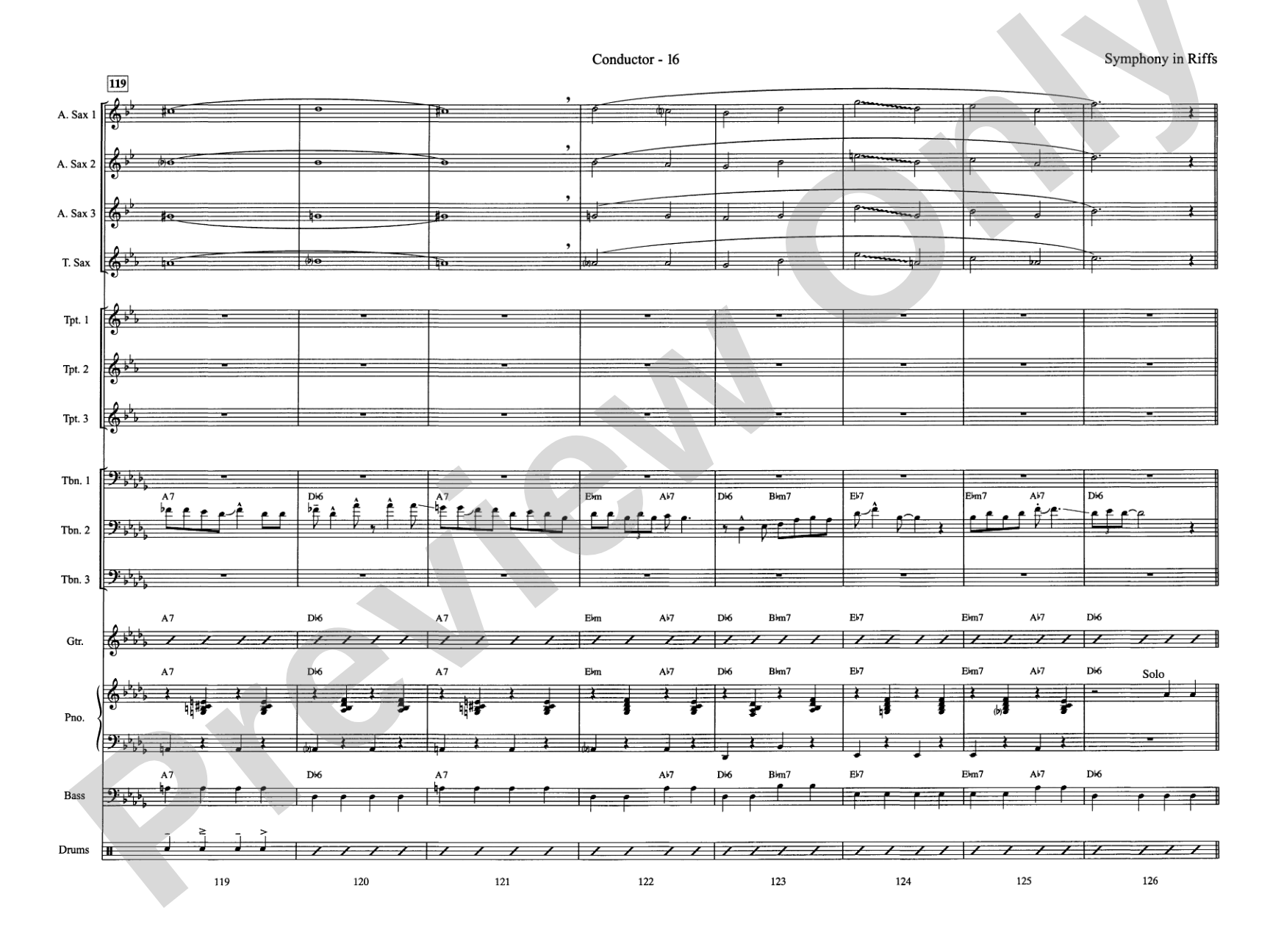 Symphony in Riffs: Jazz Ensemble Conductor Score & Parts