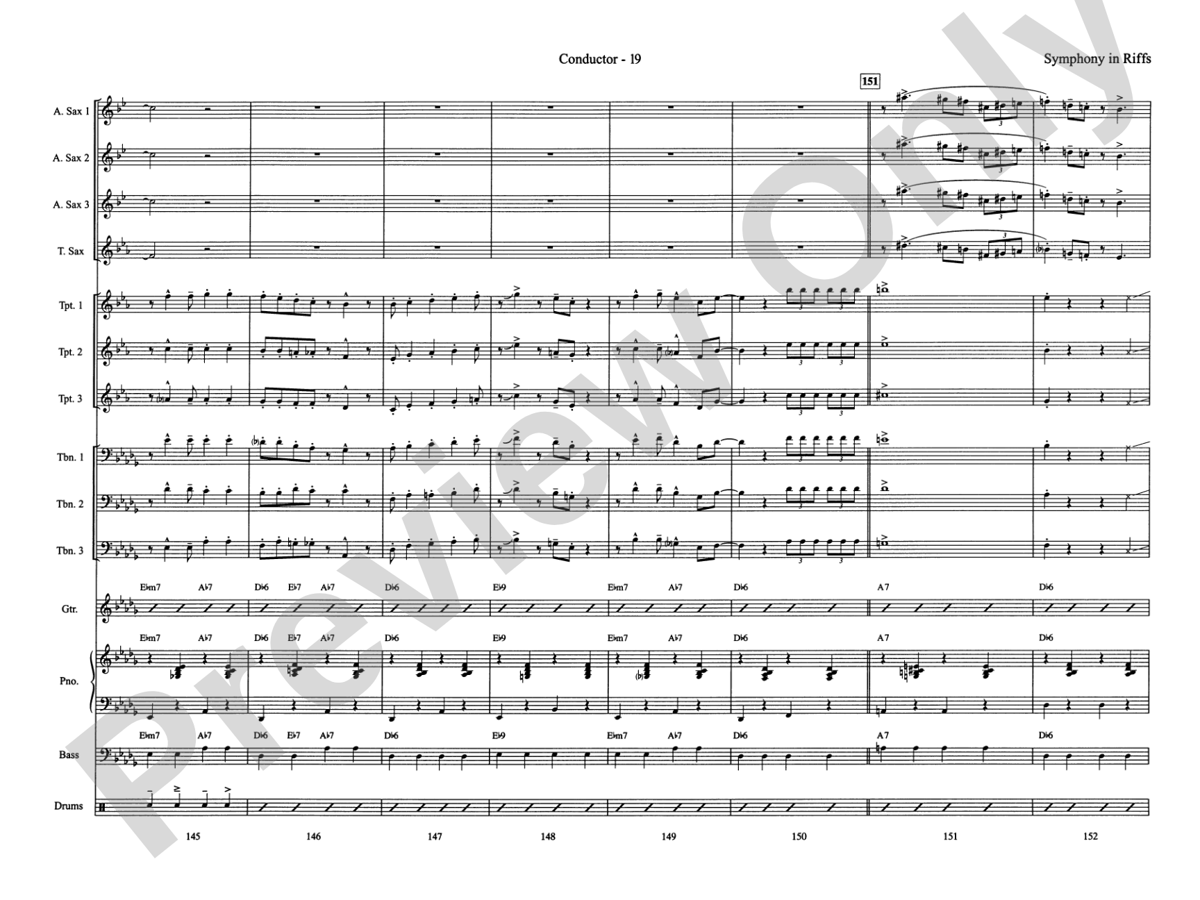 Symphony in Riffs: Jazz Ensemble Conductor Score & Parts