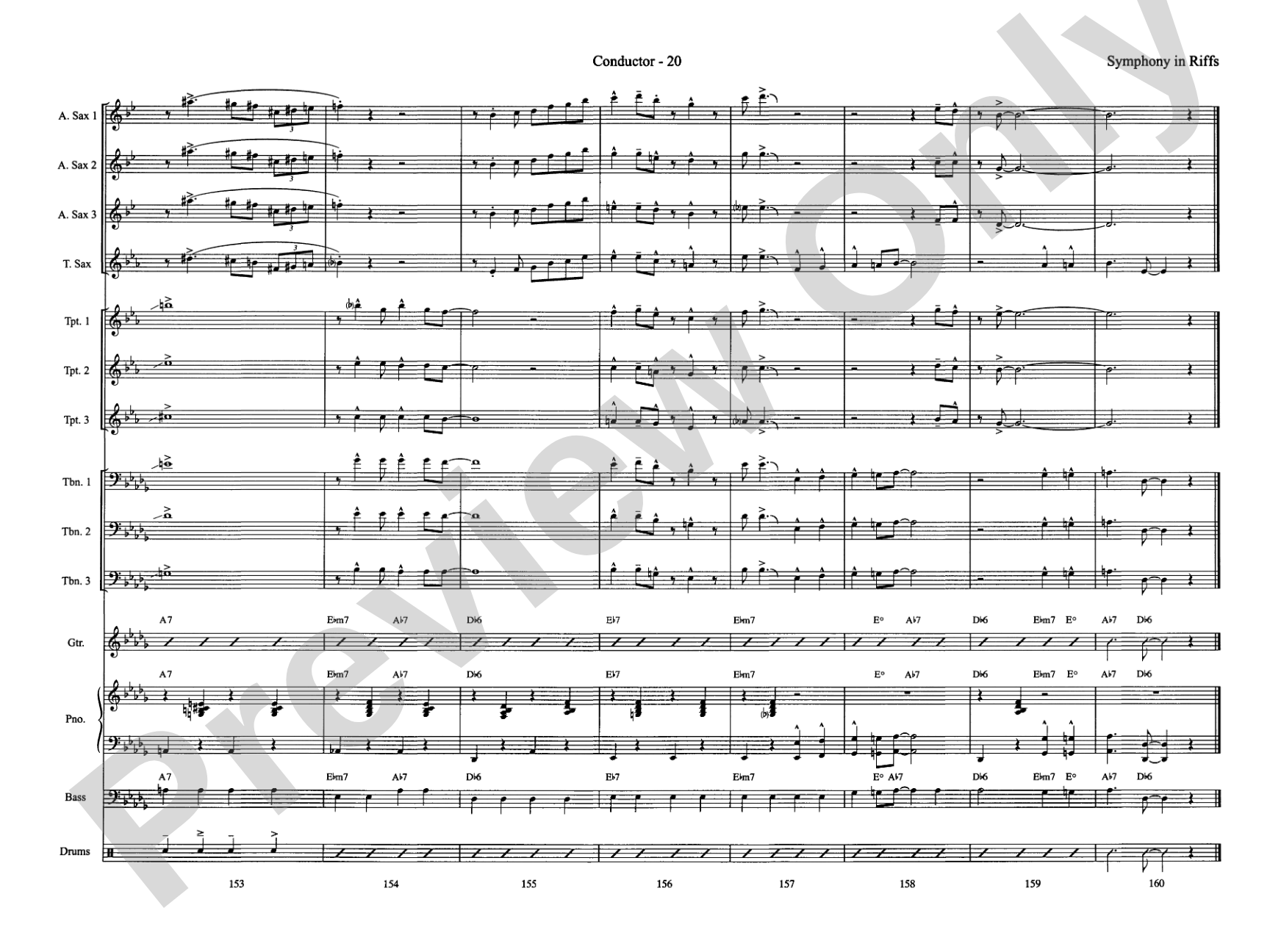 Symphony in Riffs: Jazz Ensemble Conductor Score & Parts