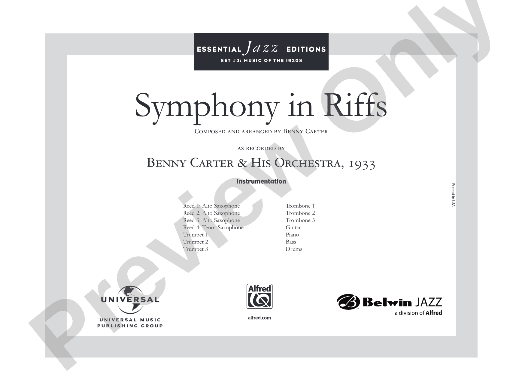 Symphony in Riffs: Jazz Ensemble Conductor Score & Parts