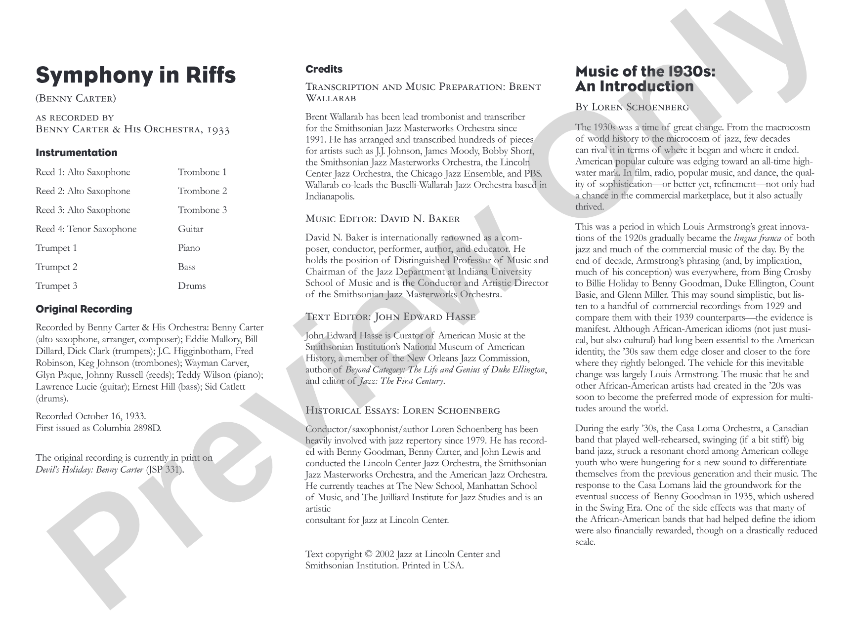 Symphony in Riffs: Jazz Ensemble Conductor Score & Parts
