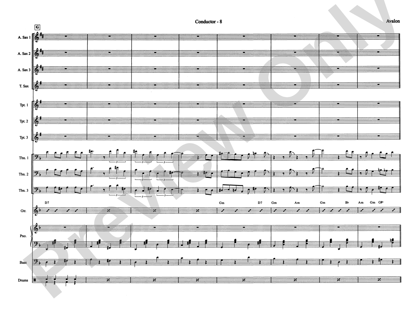 Avalon: Jazz Ensemble Conductor Score & Parts