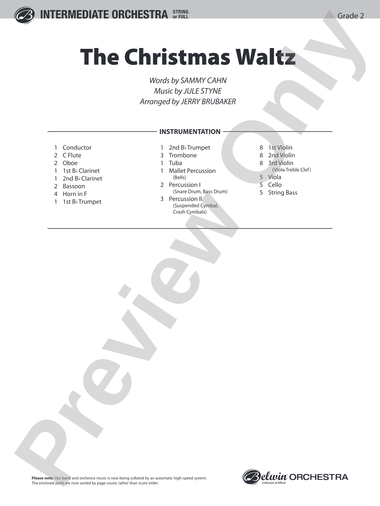 The Christmas Waltz: Score