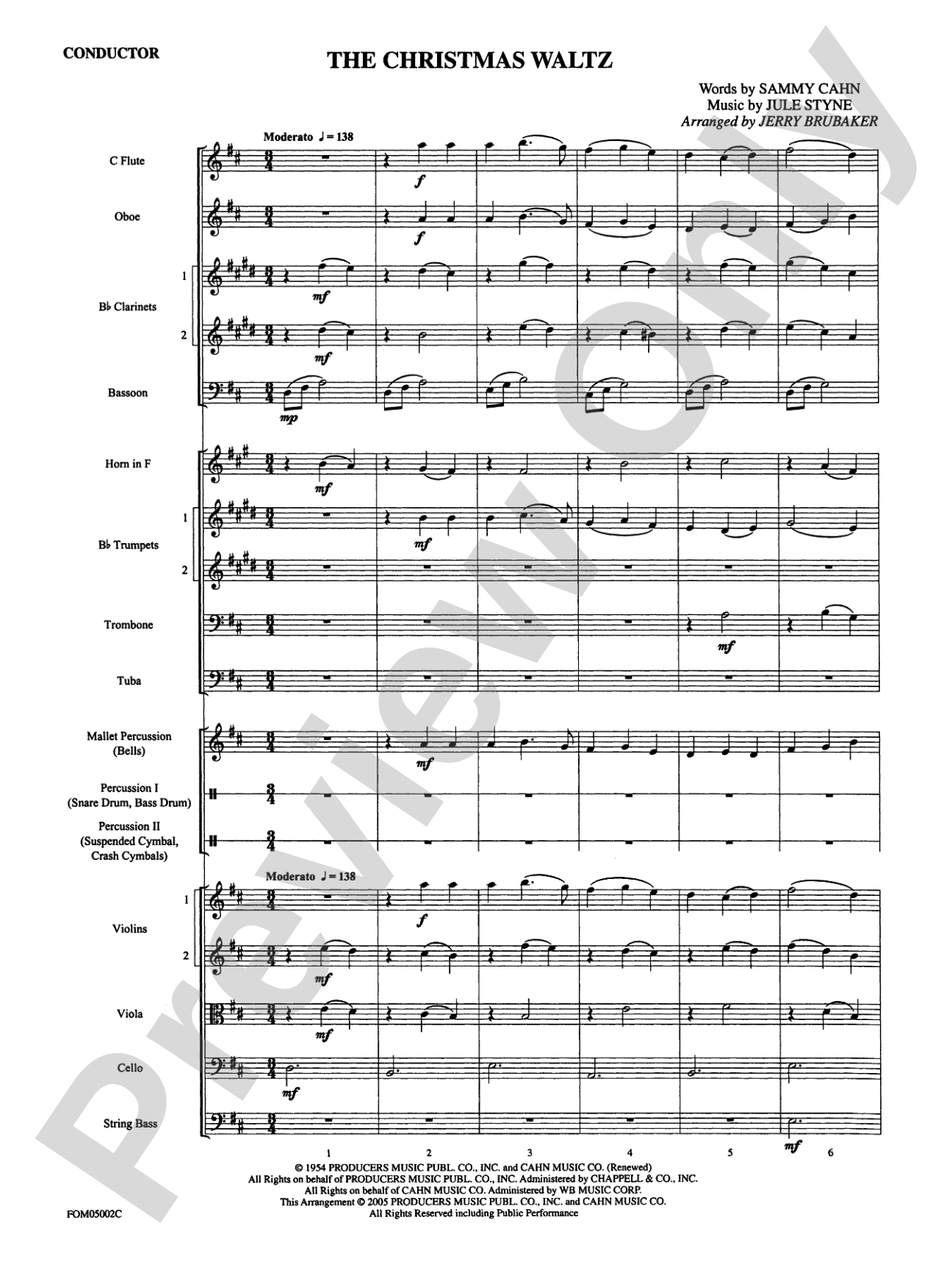 The Christmas Waltz: Score