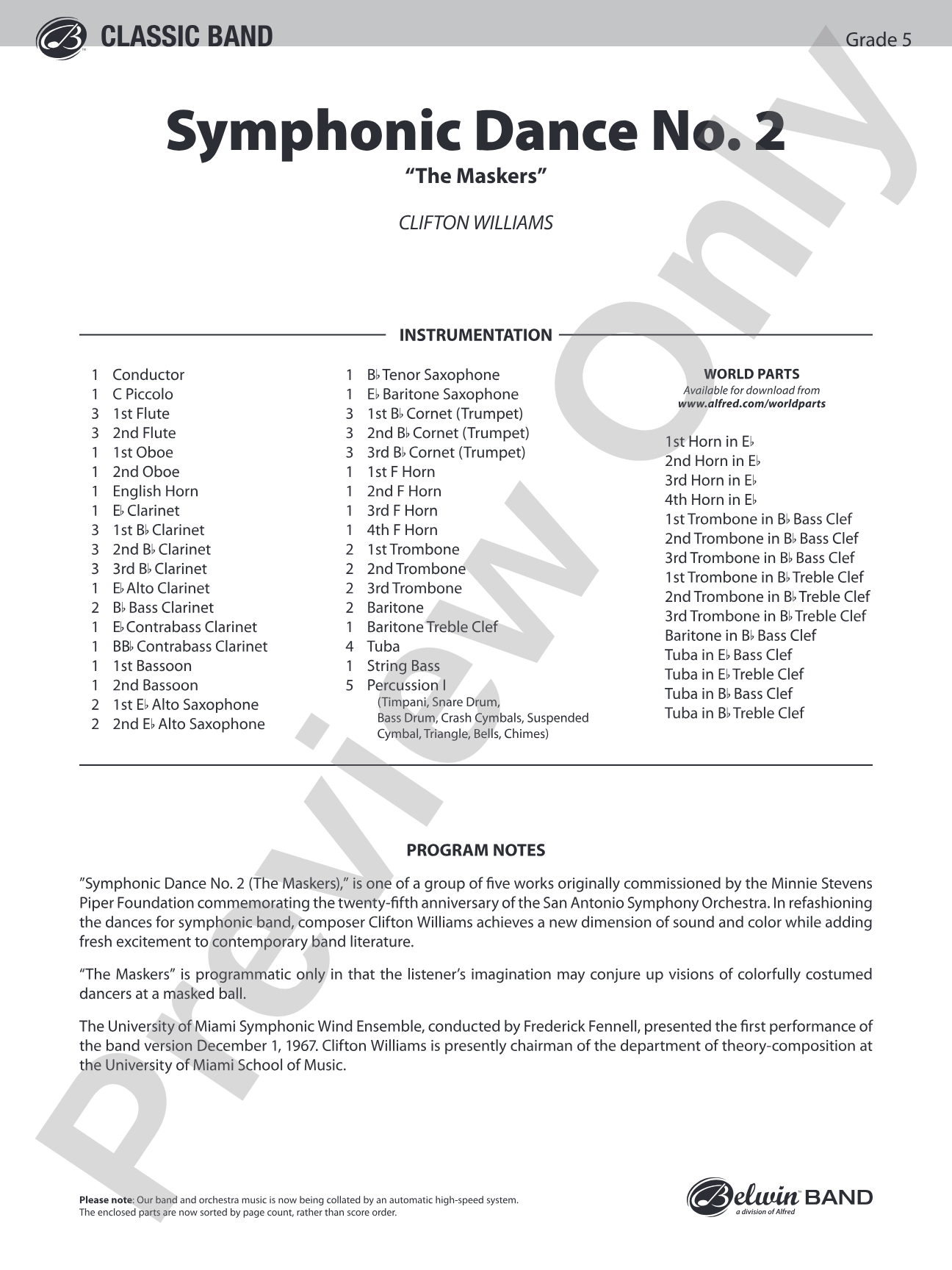 Symphonic Dance No. 2: Score