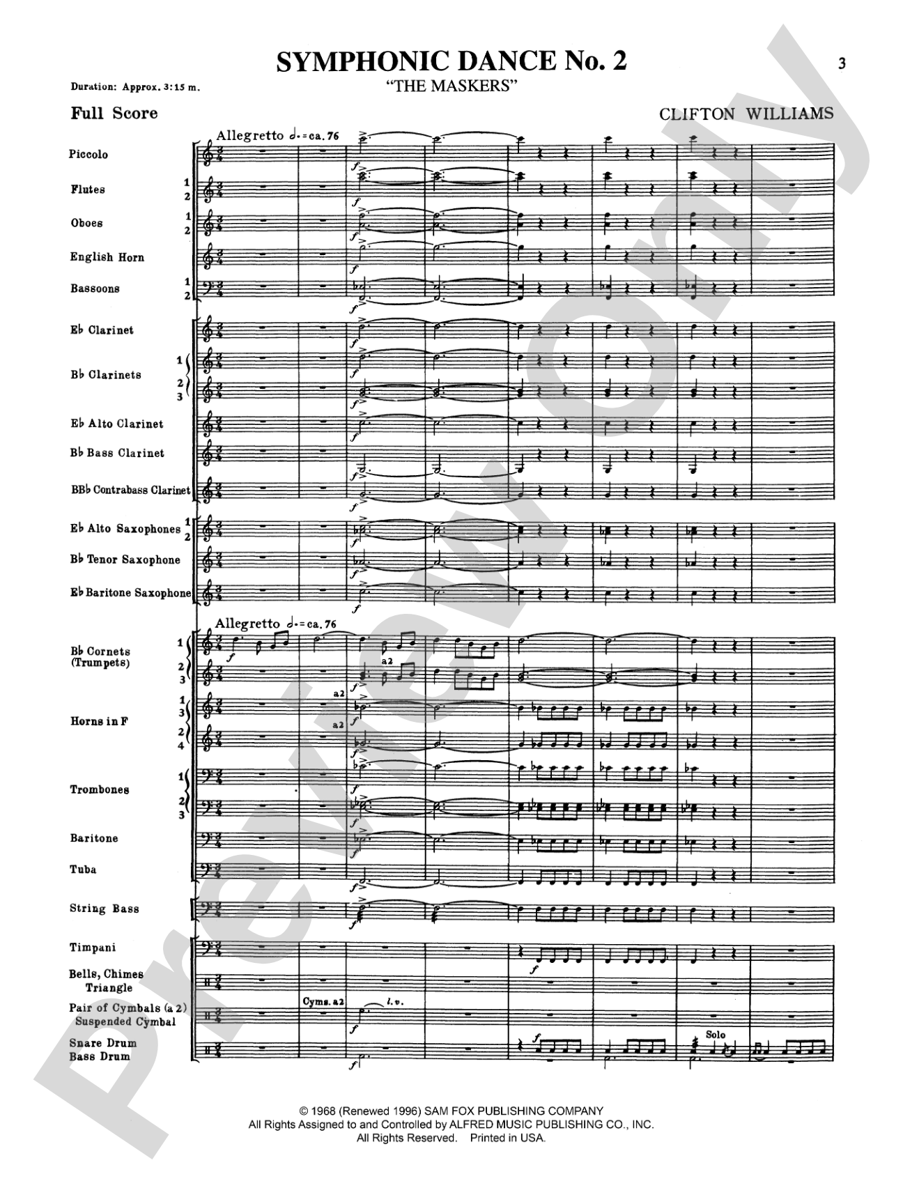Symphonic Dance No. 2: Score