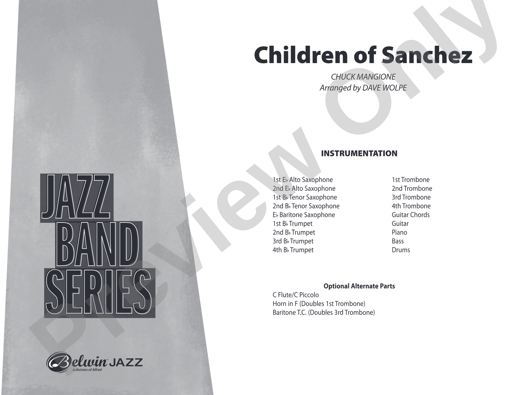 Children of Sanchez: Jazz Ensemble Conductor Score & Parts