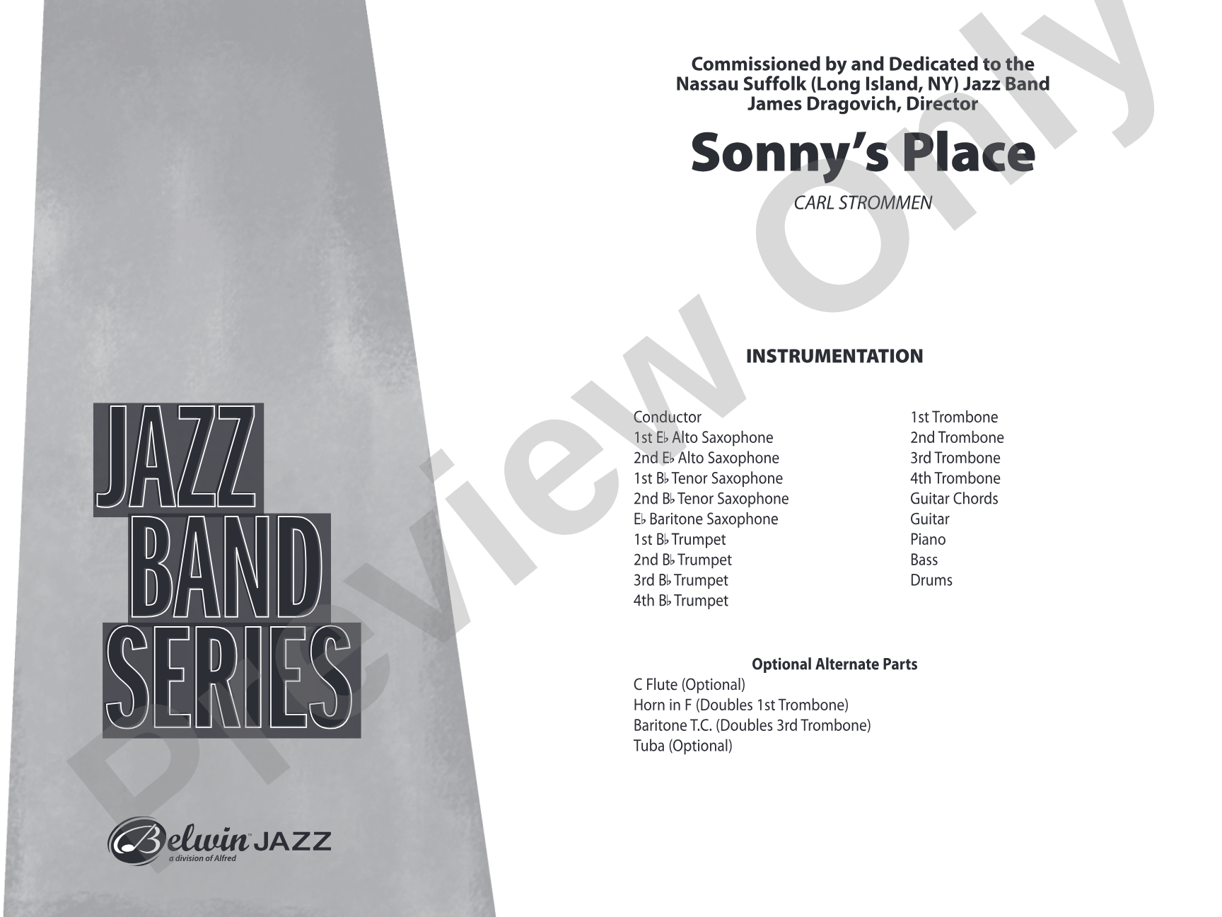 Sonny's Place: Jazz Ensemble Conductor Score & Parts