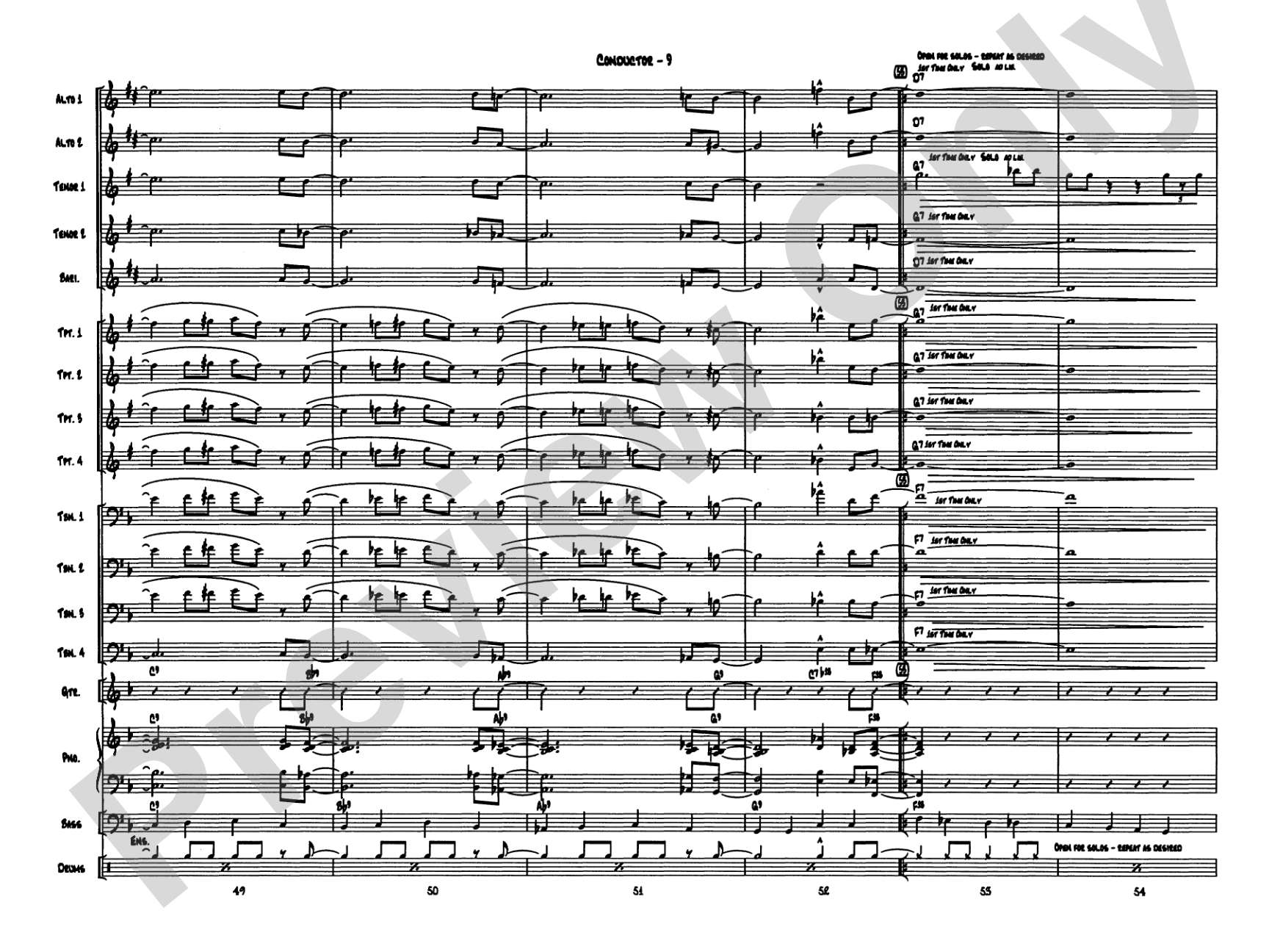 Sonny's Place: Jazz Ensemble Conductor Score & Parts