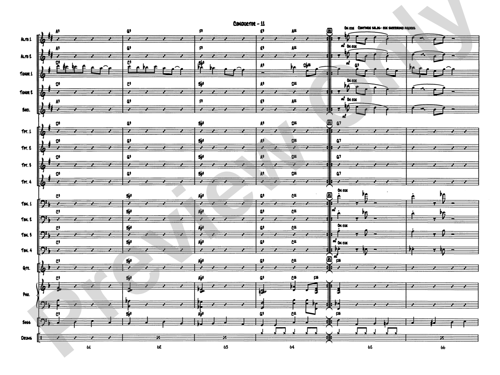 Sonny's Place: Jazz Ensemble Conductor Score & Parts