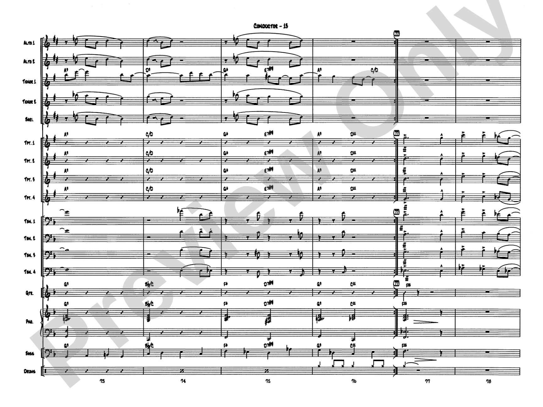 Sonny's Place: Jazz Ensemble Conductor Score & Parts