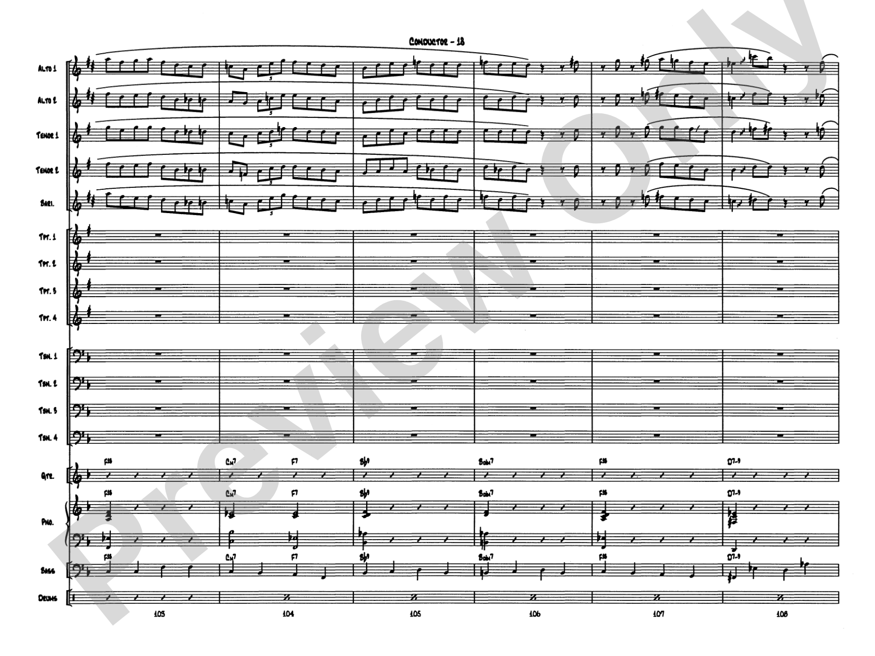 Sonny's Place: Jazz Ensemble Conductor Score & Parts