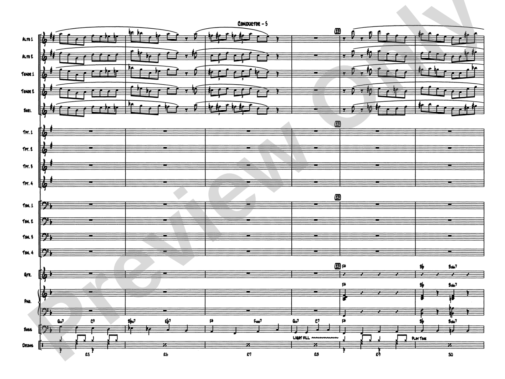 Sonny's Place: Jazz Ensemble Conductor Score & Parts