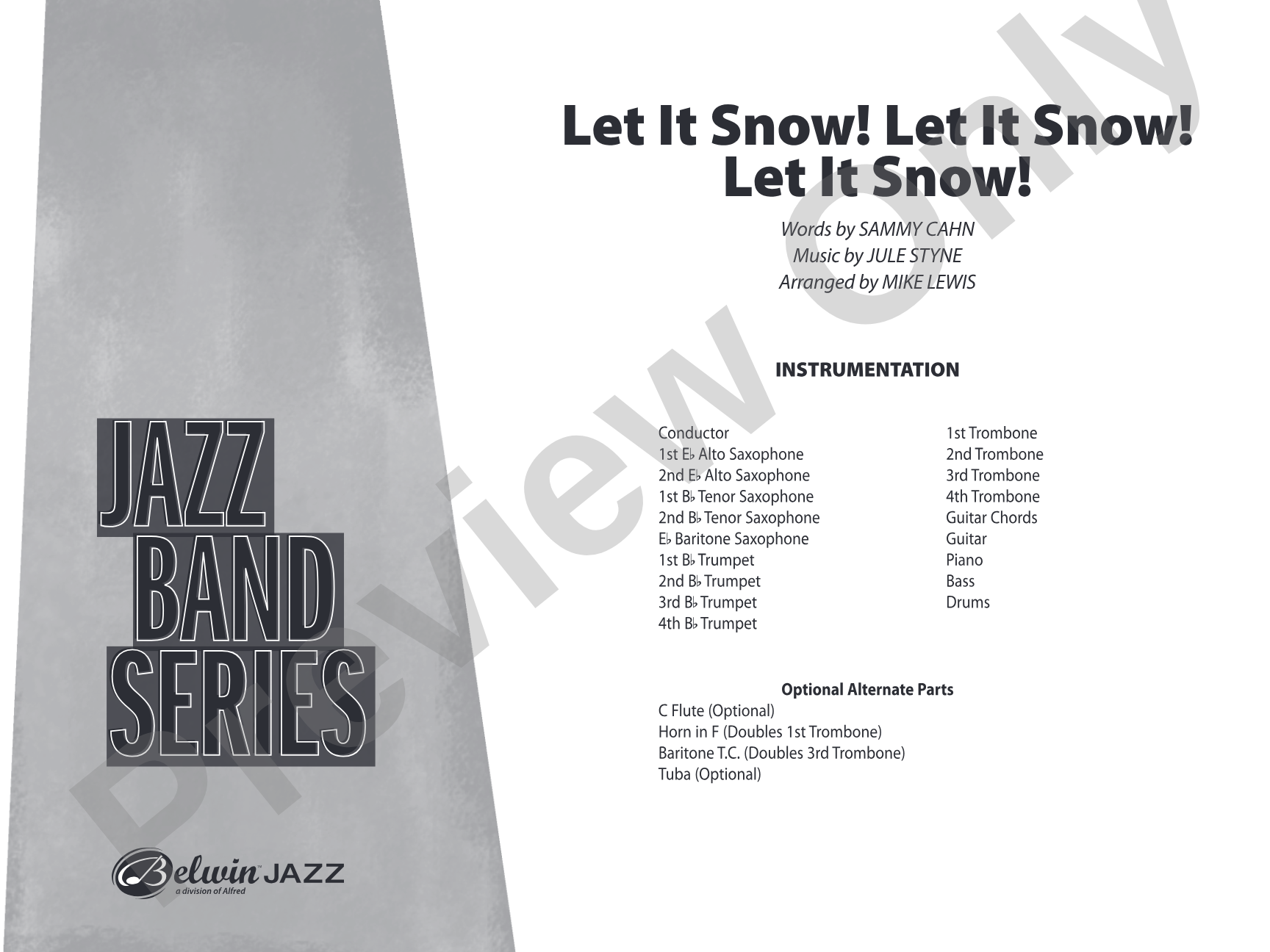 Let It Snow! Let It Snow! Let It Snow!: Jazz Ensemble Conductor Score & Parts