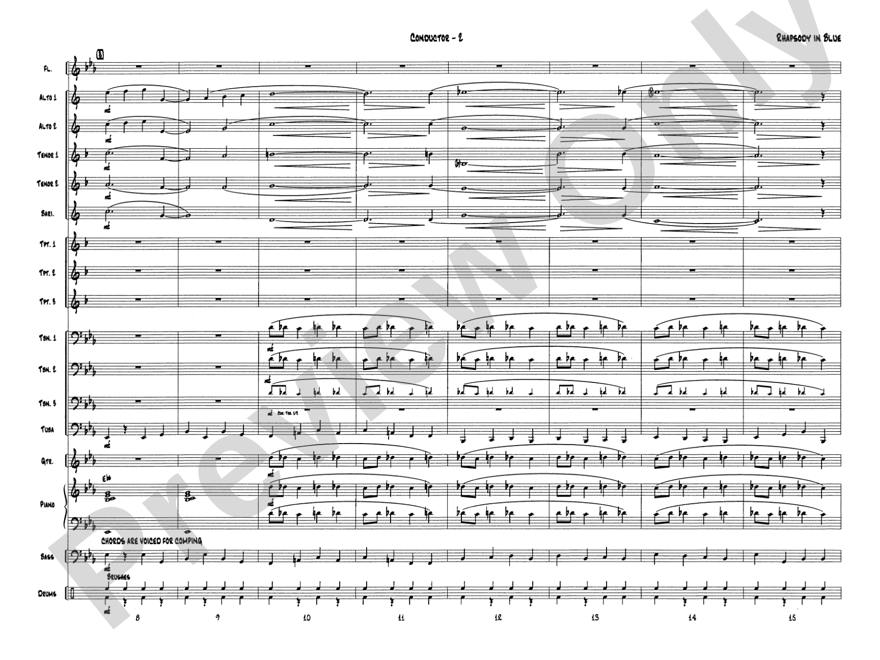 Rhapsody in Blue: Jazz Ensemble Conductor Score & Parts
