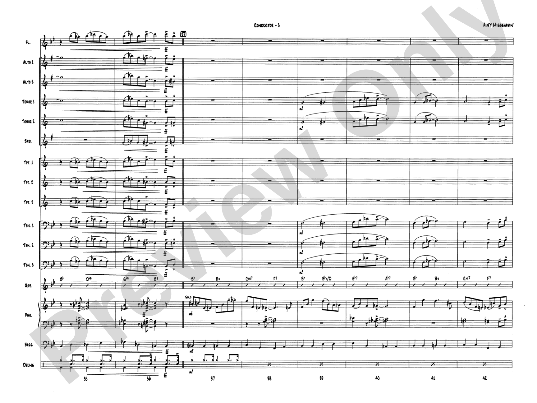 Ain't Misbehavin': Jazz Ensemble Conductor Score & Parts