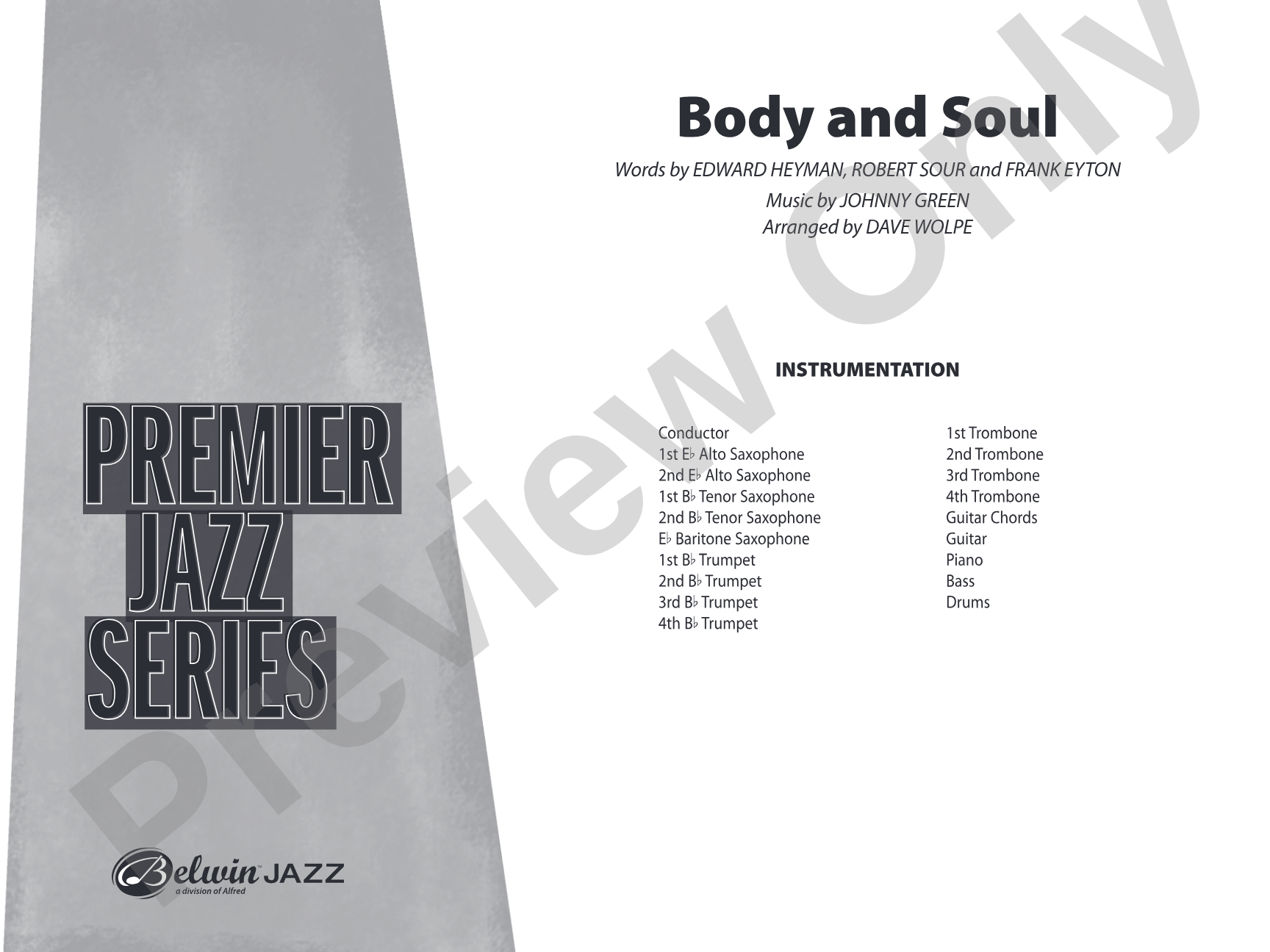 Body and Soul: Jazz Ensemble Conductor Score & Parts