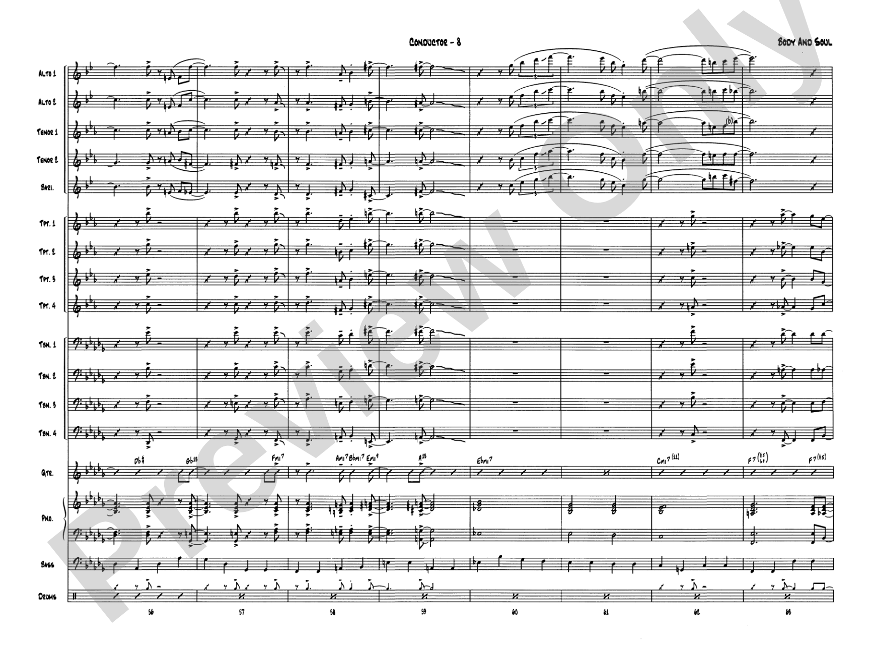Body and Soul: Jazz Ensemble Conductor Score & Parts