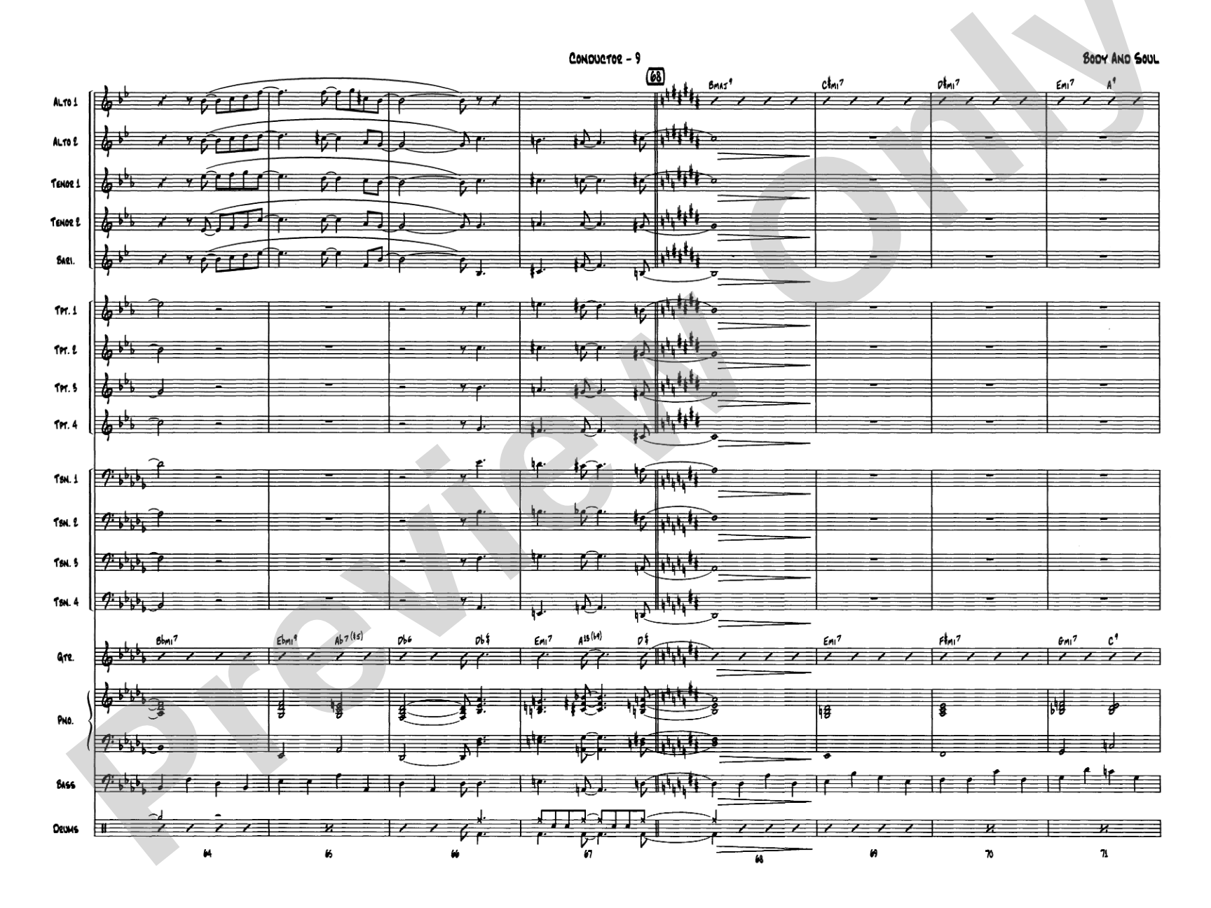 Body and Soul: Jazz Ensemble Conductor Score & Parts