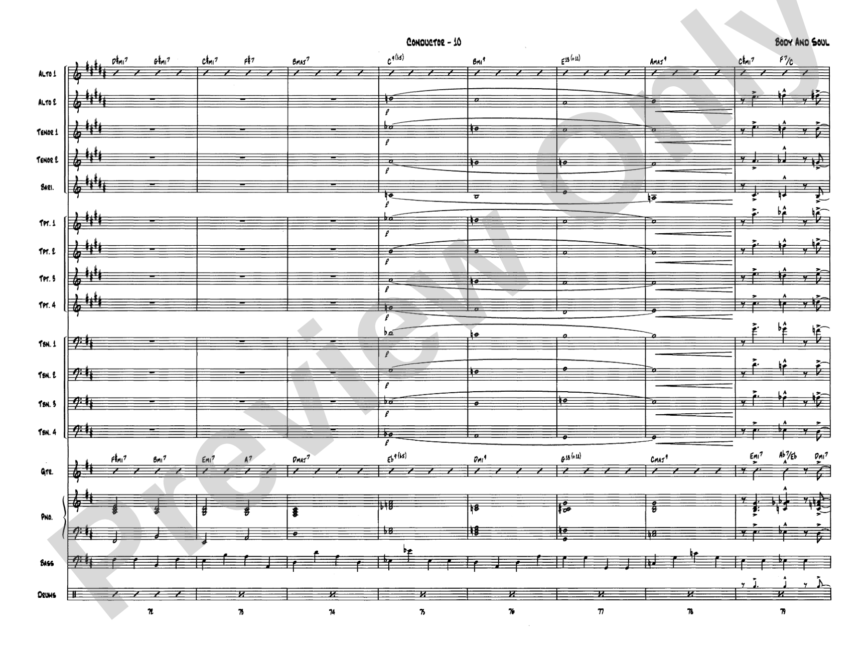 Body and Soul: Jazz Ensemble Conductor Score & Parts