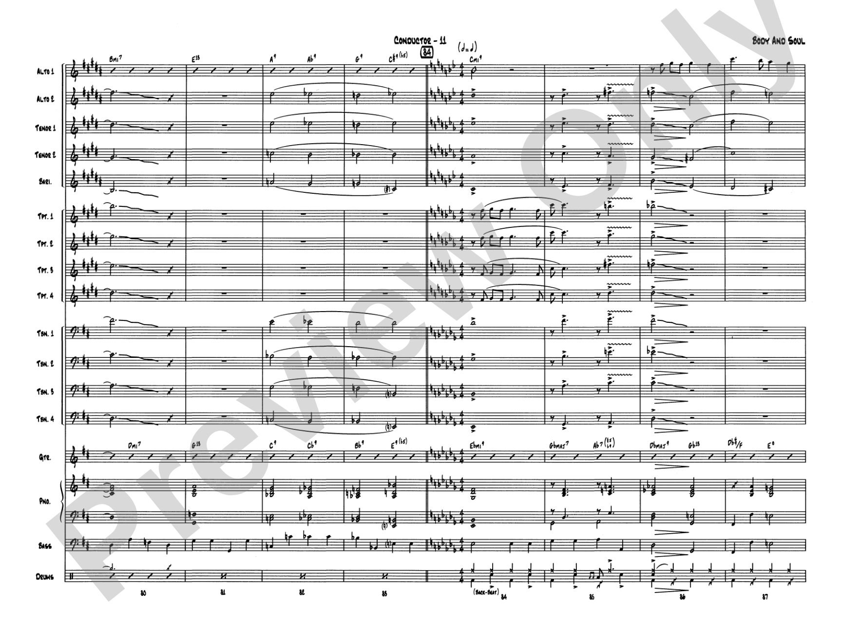 Body and Soul: Jazz Ensemble Conductor Score & Parts