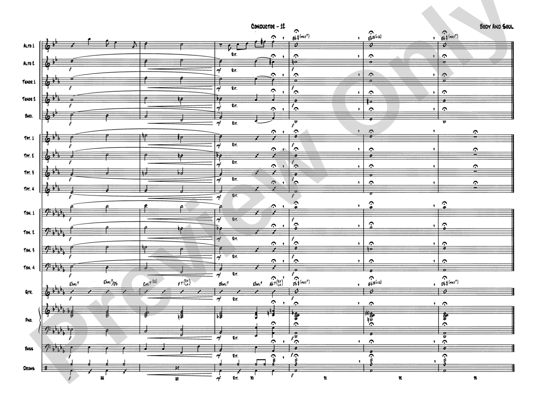 Body and Soul: Jazz Ensemble Conductor Score & Parts