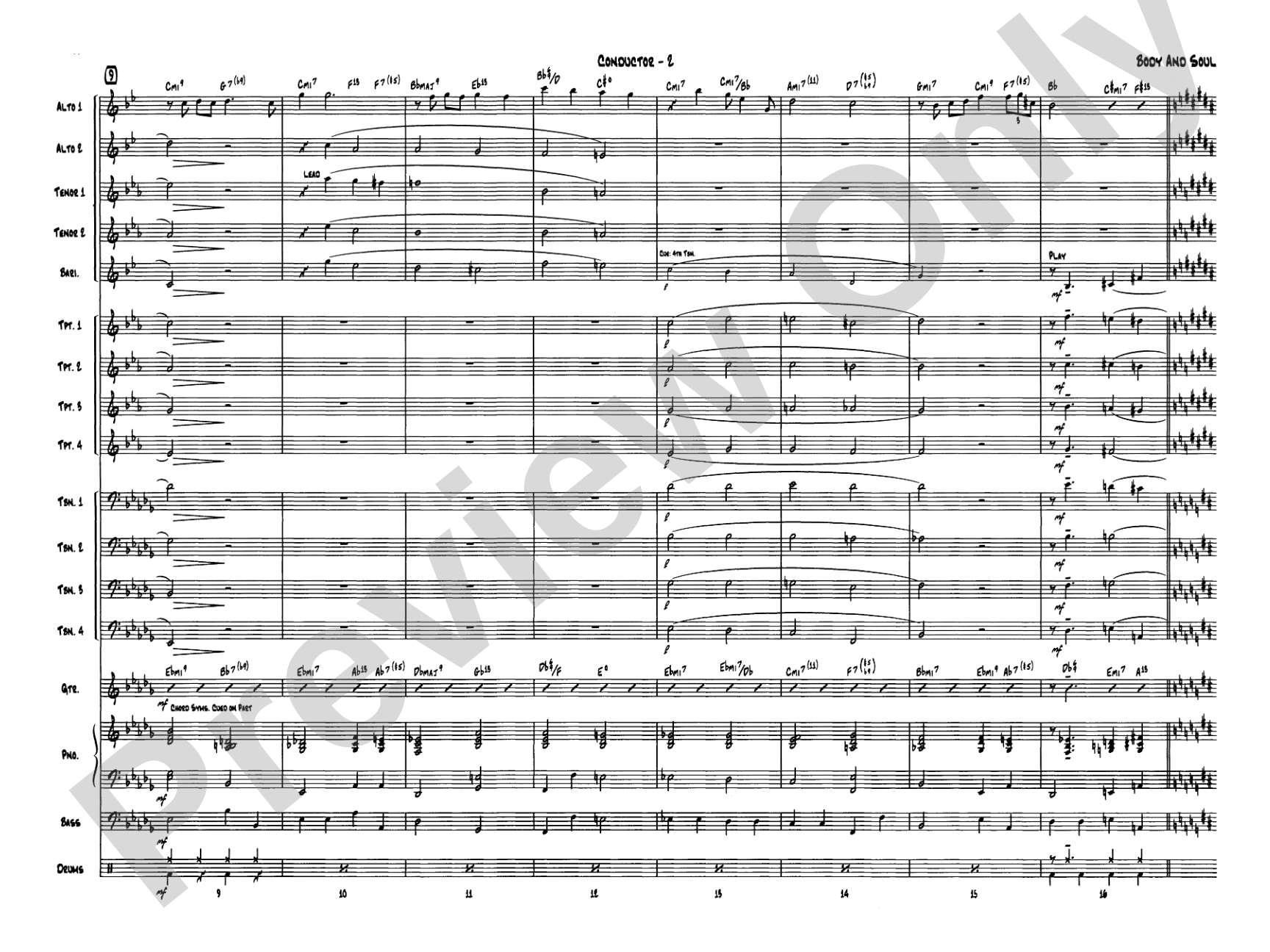Body and Soul: Jazz Ensemble Conductor Score & Parts