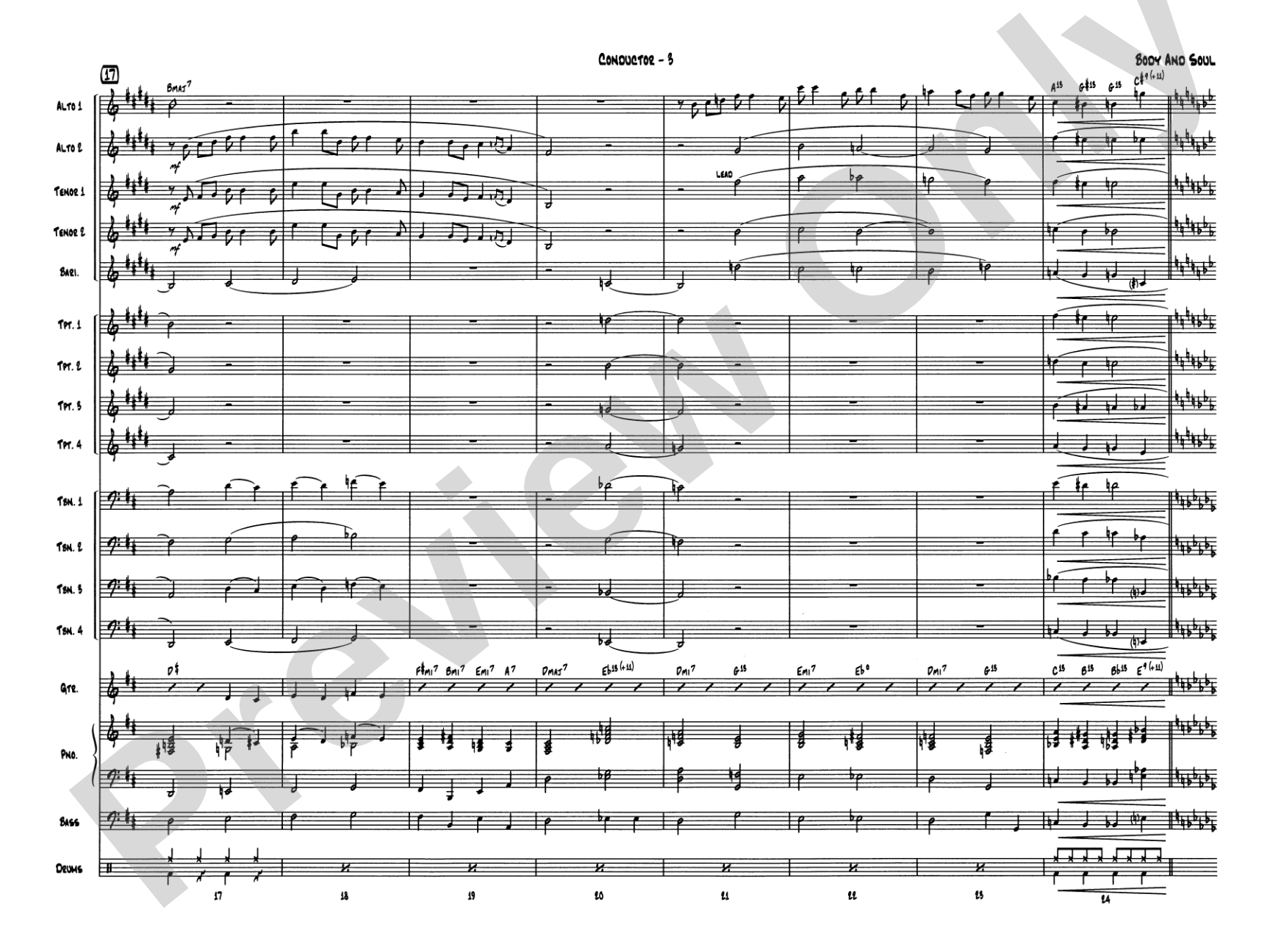 Body and Soul: Jazz Ensemble Conductor Score & Parts