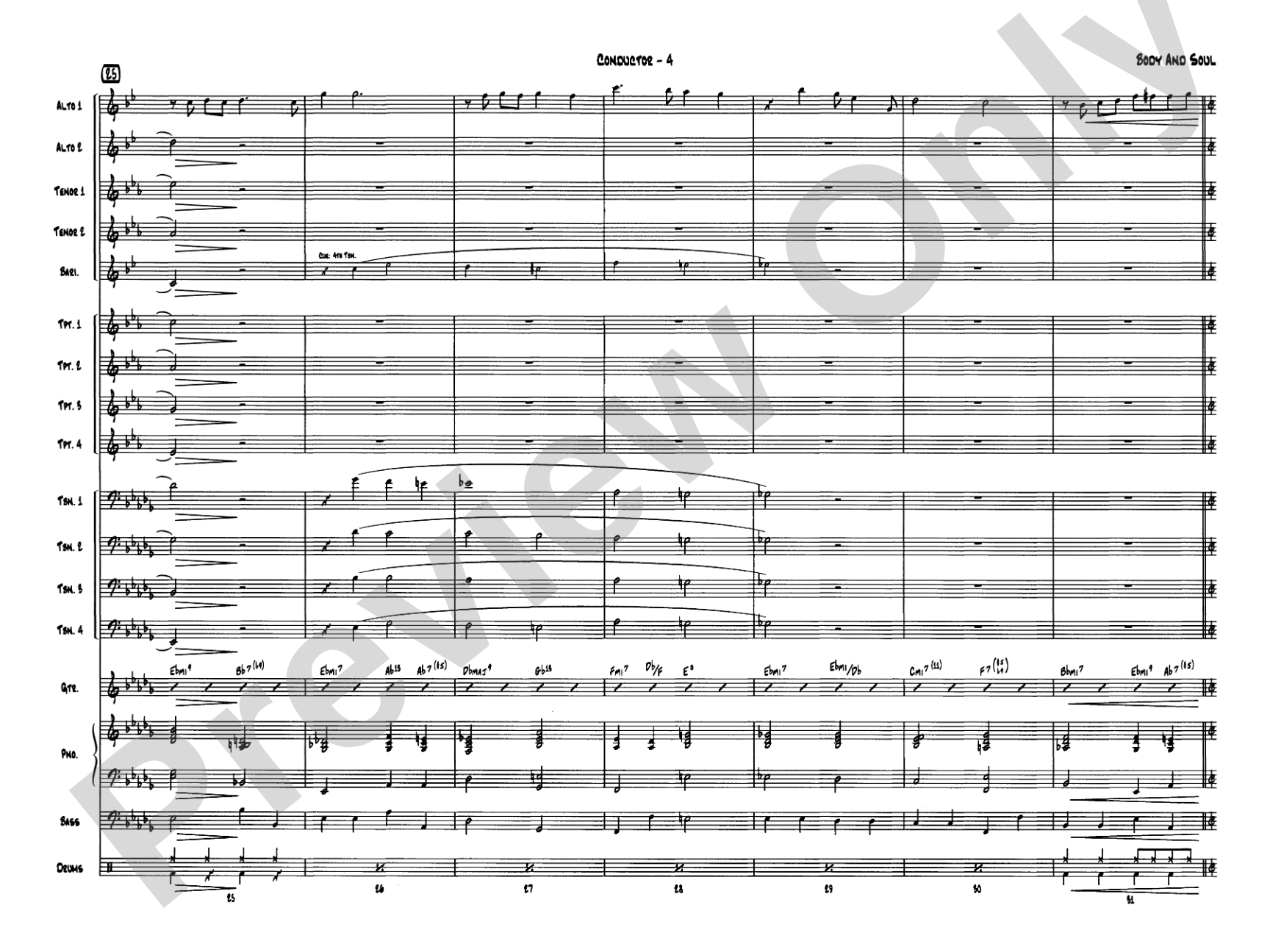 Body and Soul: Jazz Ensemble Conductor Score & Parts