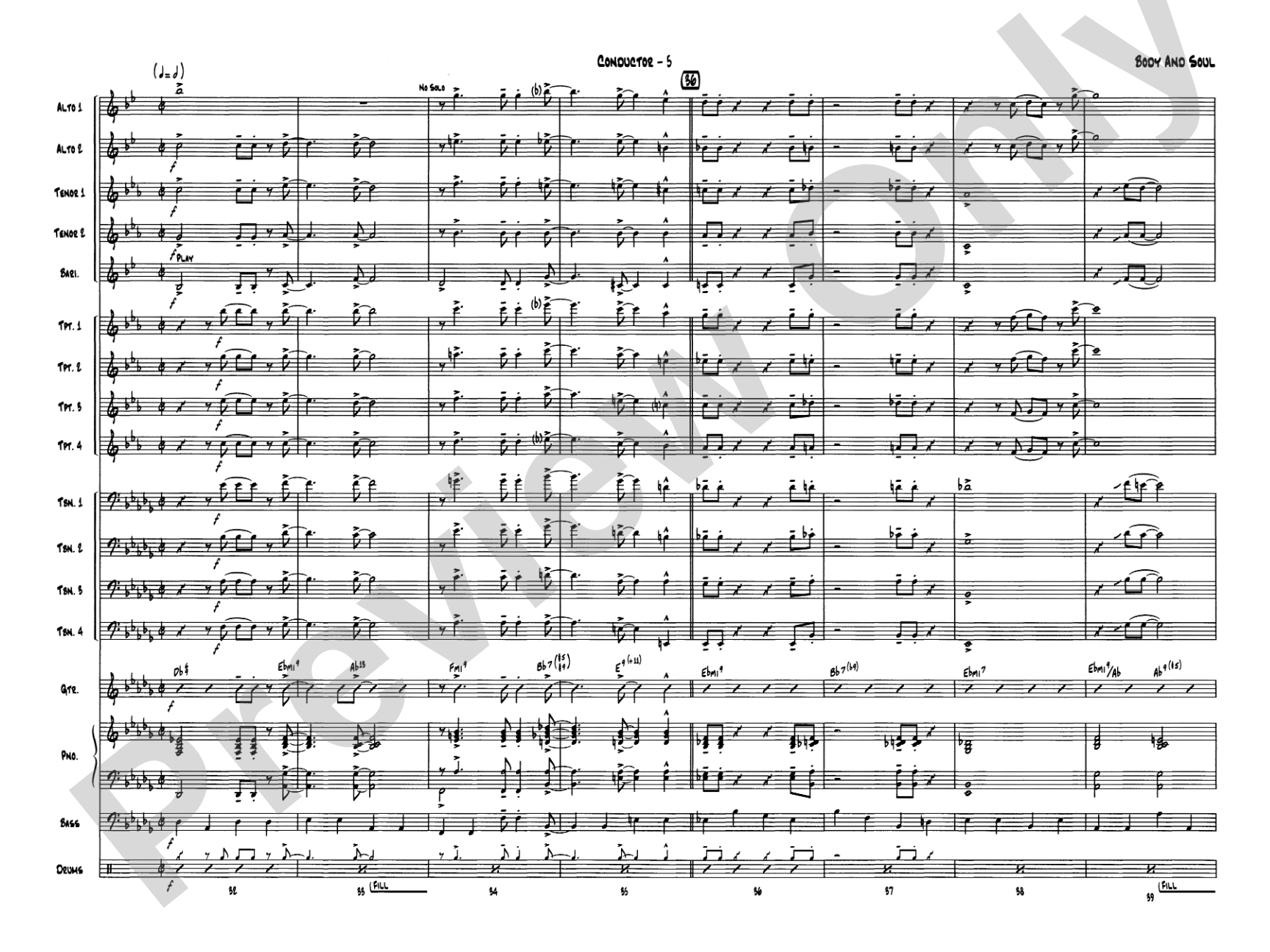 Body and Soul: Jazz Ensemble Conductor Score & Parts