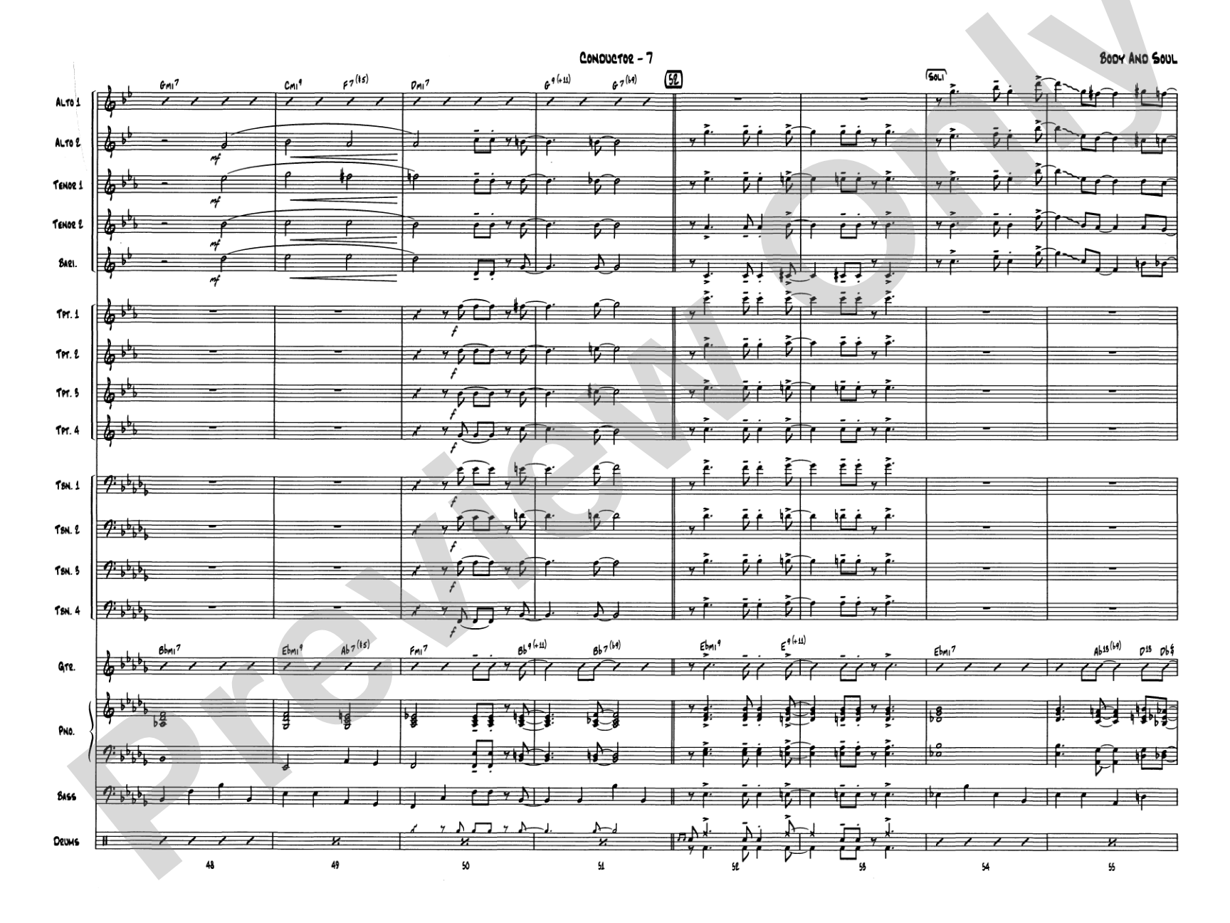 Body and Soul: Jazz Ensemble Conductor Score & Parts