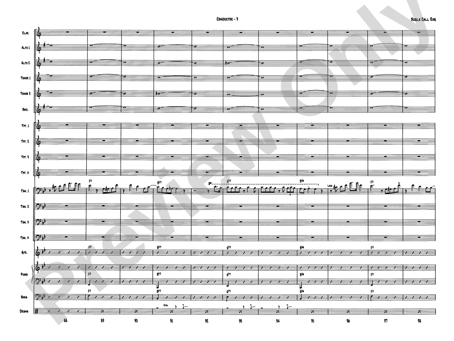 Bugle Call Rag: Jazz Ensemble Conductor Score & Parts