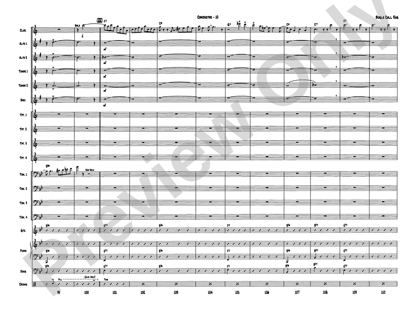 Bugle Call Rag: Jazz Ensemble Conductor Score & Parts
