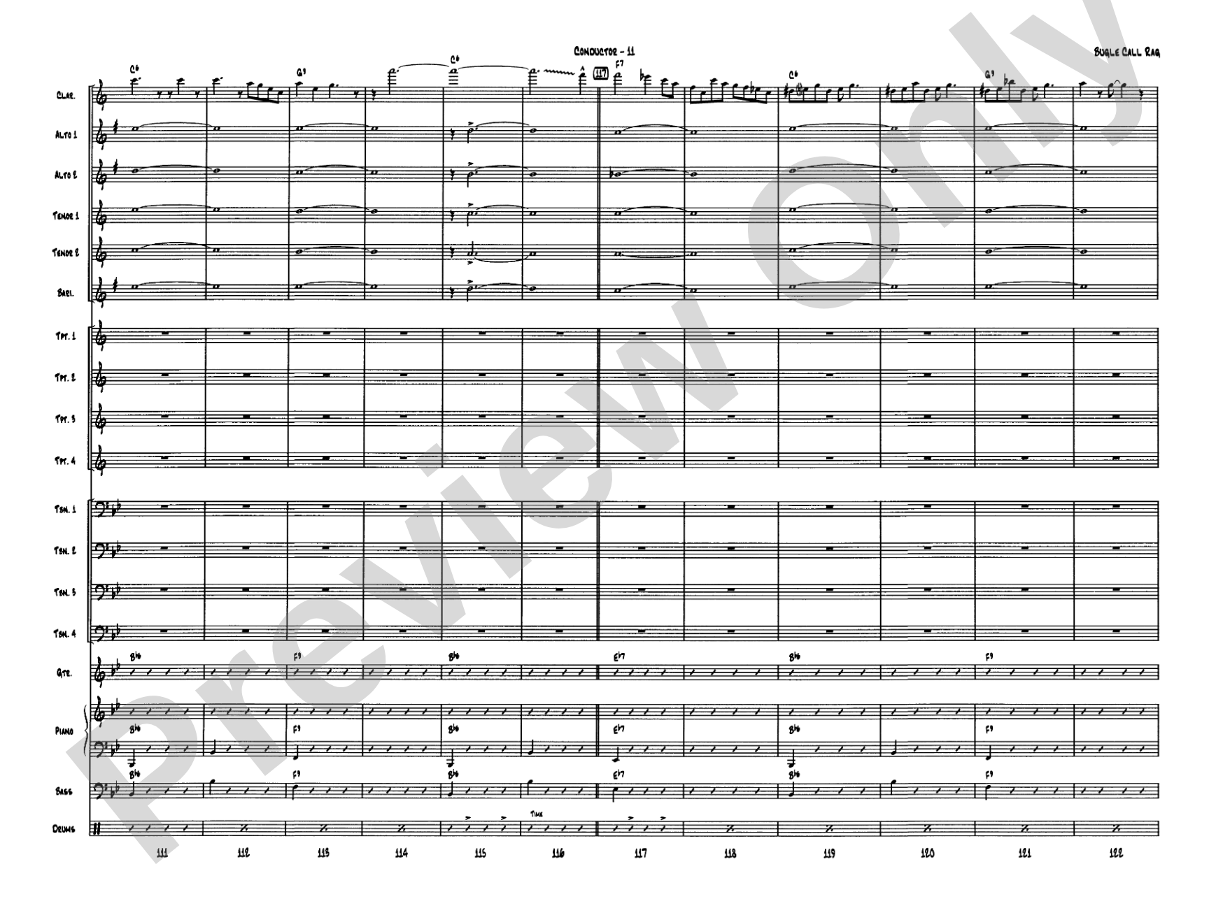 Bugle Call Rag: Jazz Ensemble Conductor Score & Parts