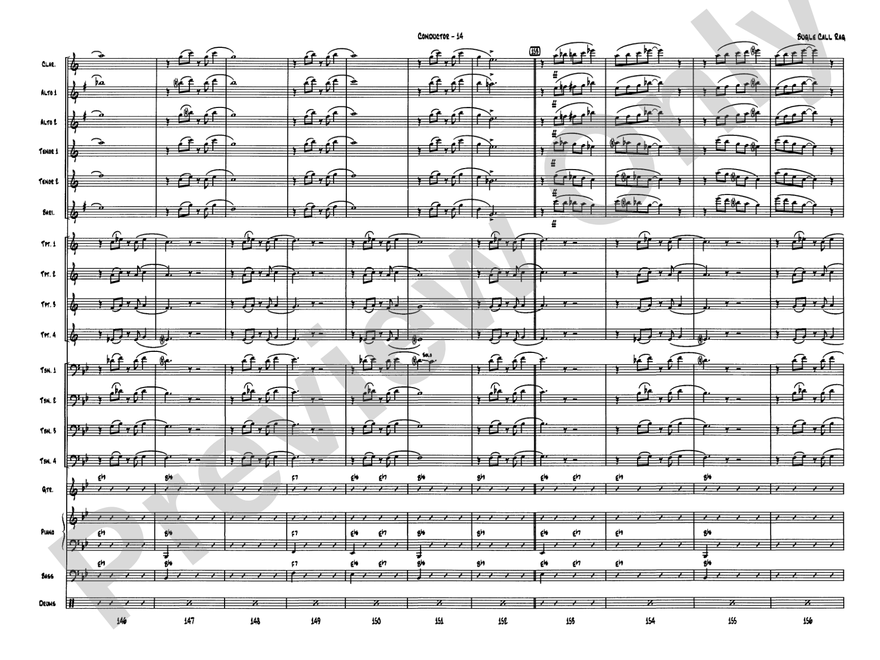 Bugle Call Rag: Jazz Ensemble Conductor Score & Parts