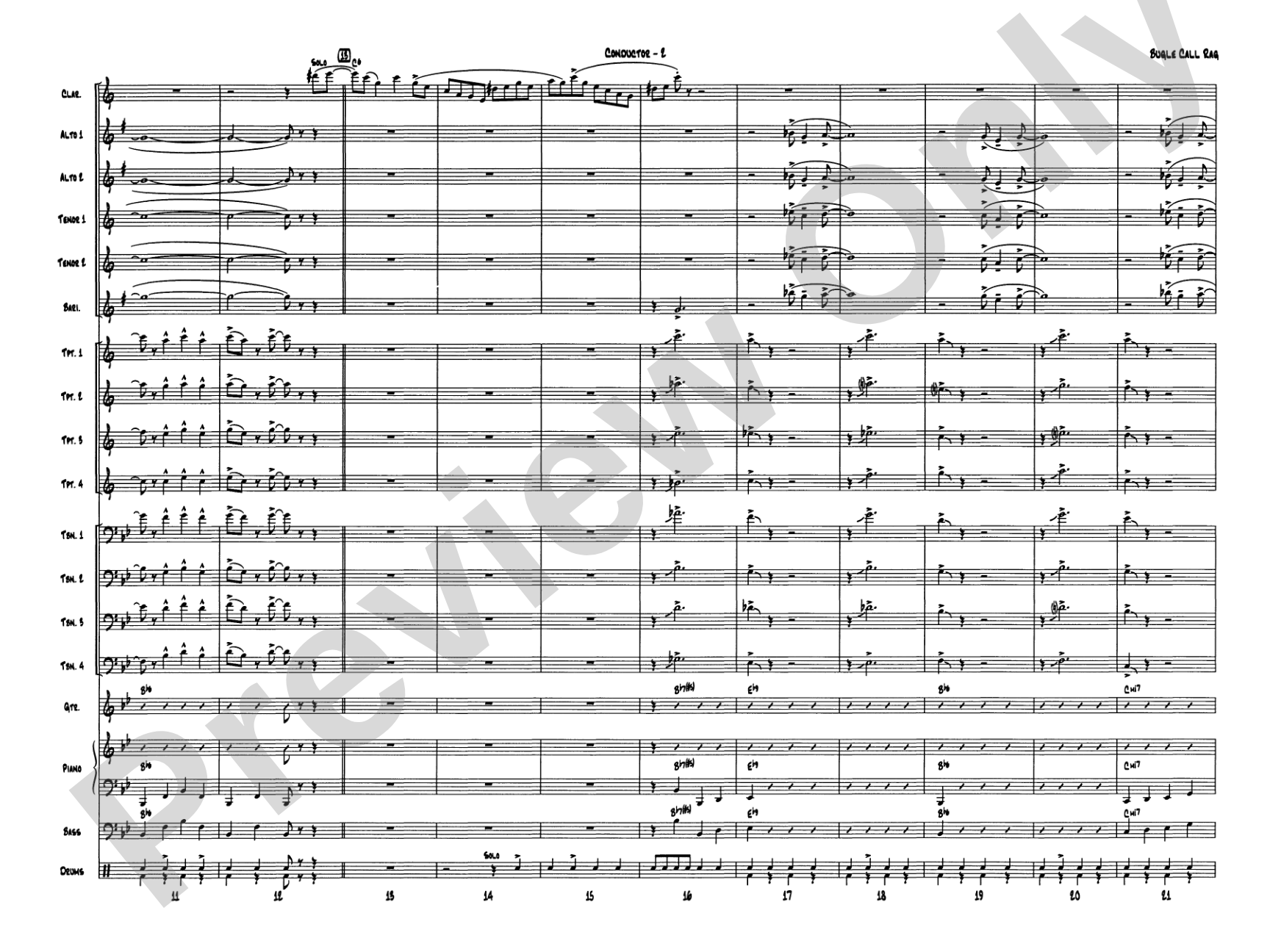 Bugle Call Rag: Jazz Ensemble Conductor Score & Parts
