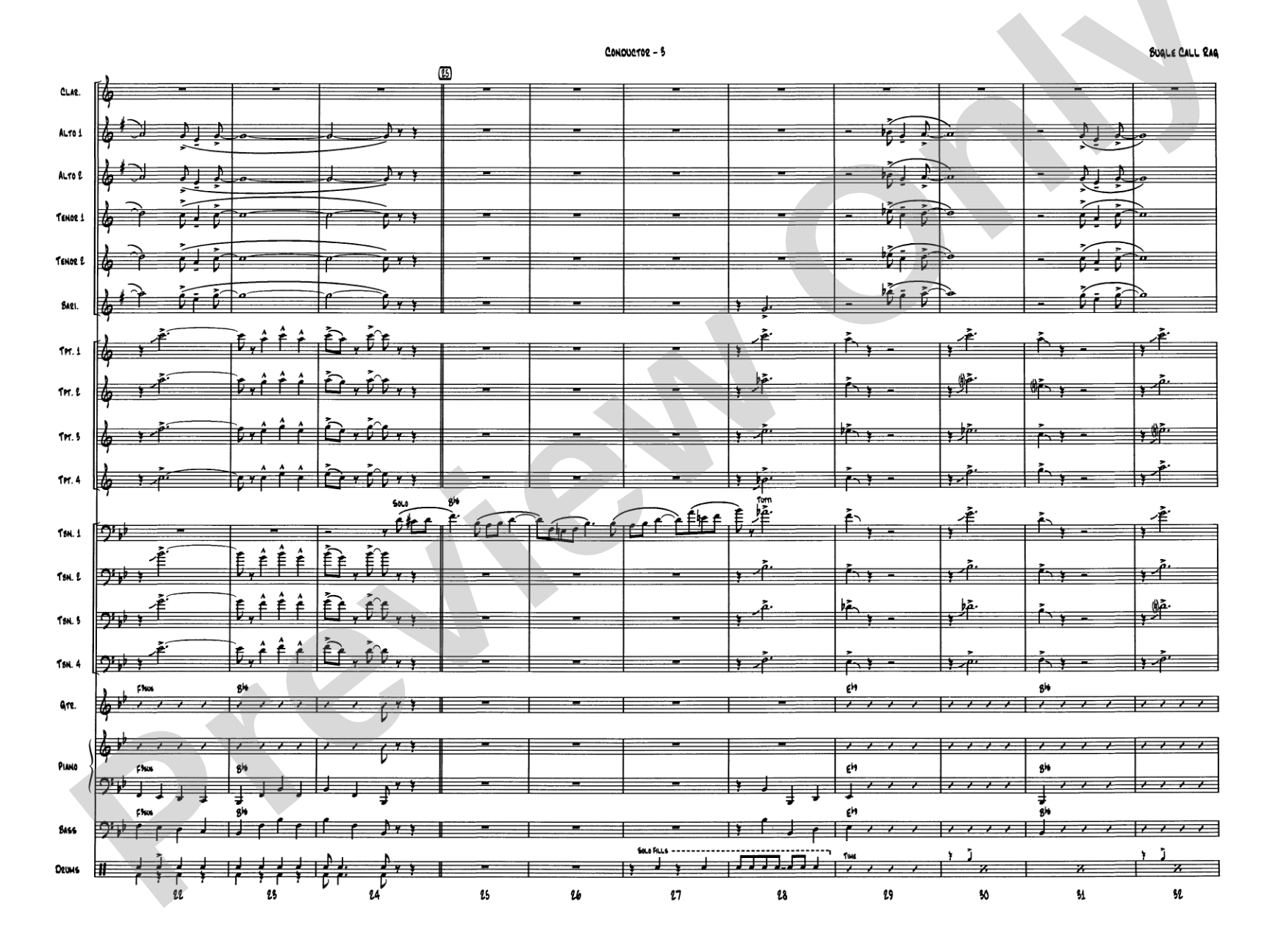 Bugle Call Rag: Jazz Ensemble Conductor Score & Parts