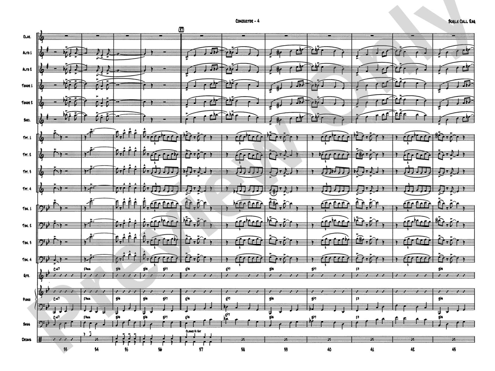 Bugle Call Rag: Jazz Ensemble Conductor Score & Parts