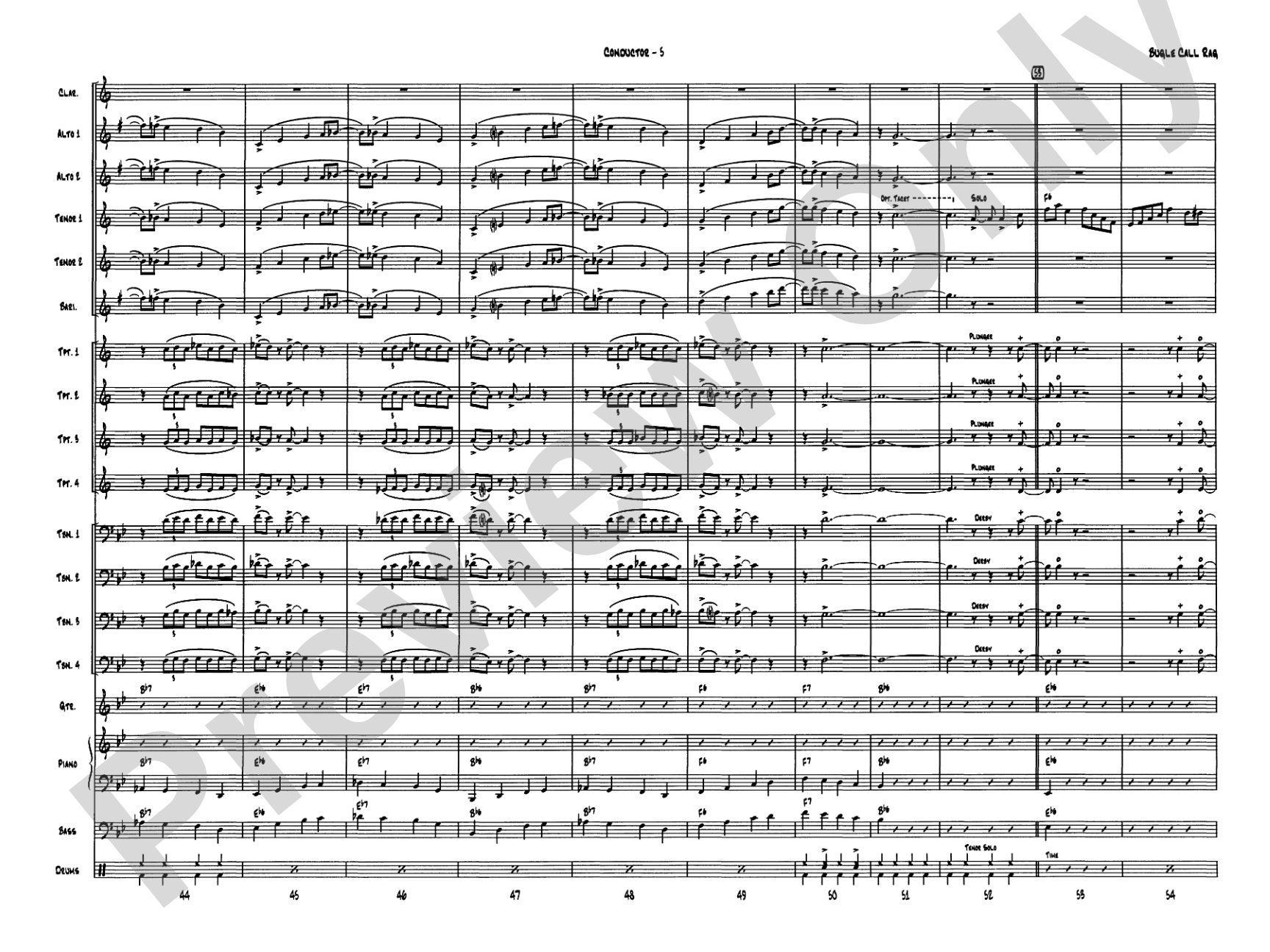 Bugle Call Rag: Jazz Ensemble Conductor Score & Parts
