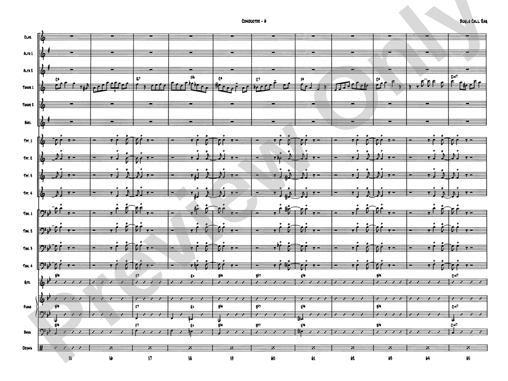 Bugle Call Rag: Jazz Ensemble Conductor Score & Parts