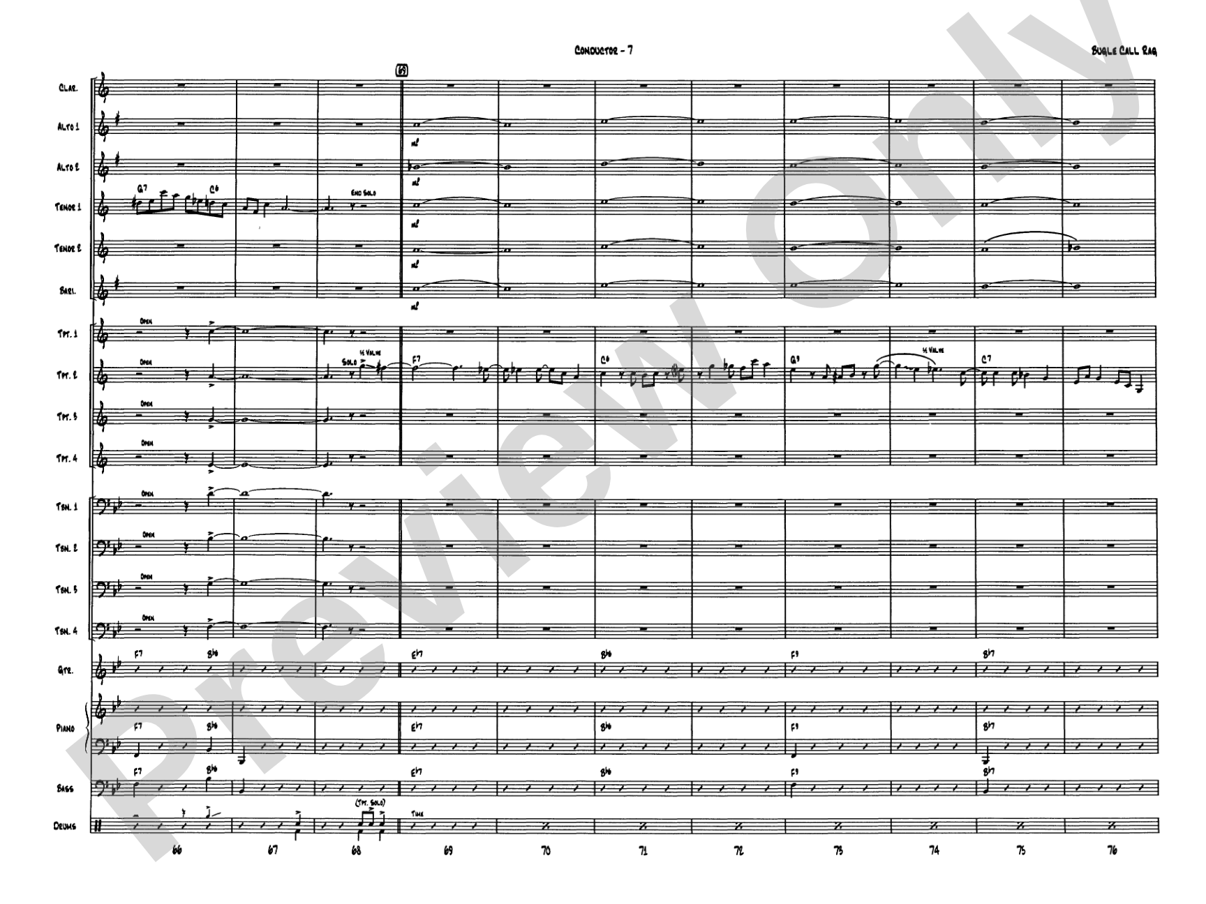 Bugle Call Rag: Jazz Ensemble Conductor Score & Parts