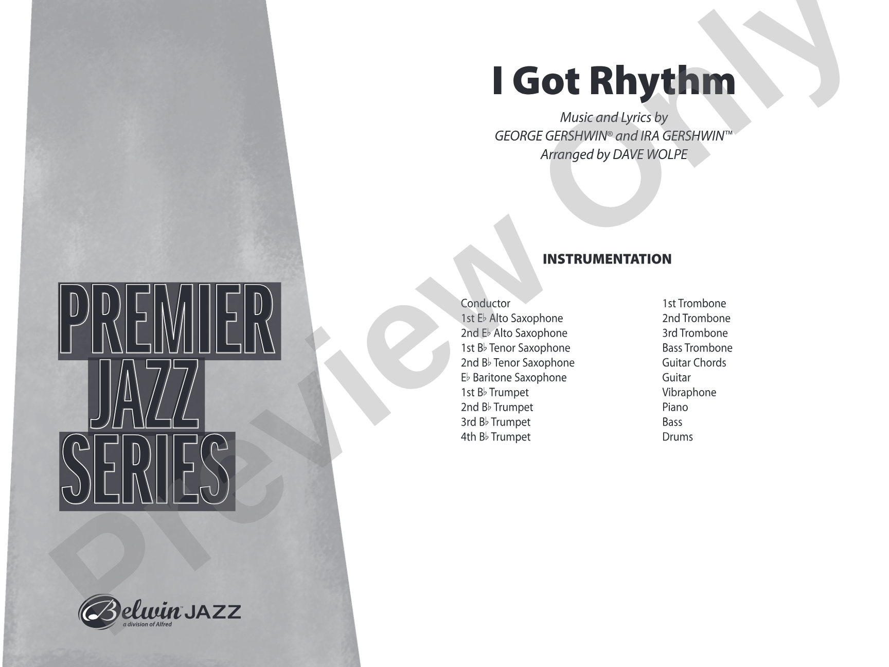 I Got Rhythm: Jazz Ensemble Conductor Score & Parts