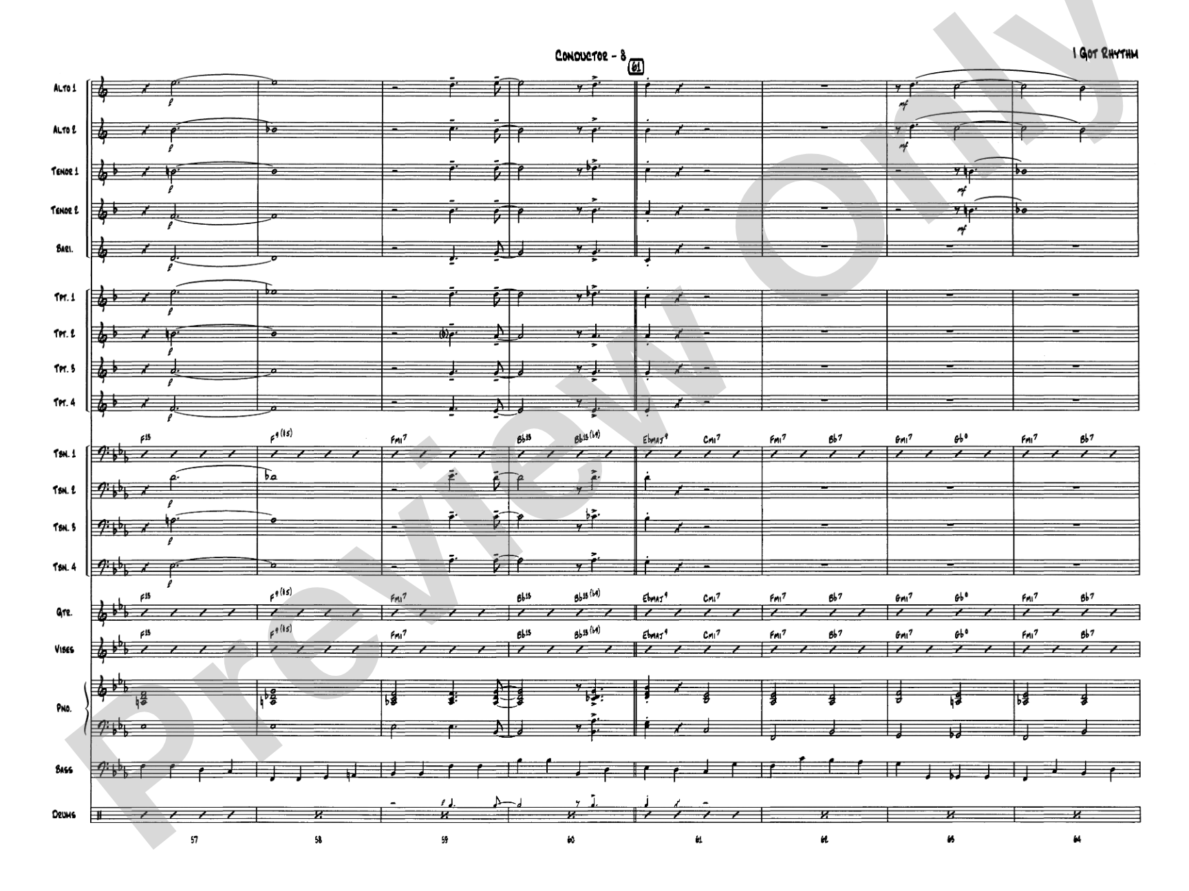 I Got Rhythm: Jazz Ensemble Conductor Score & Parts