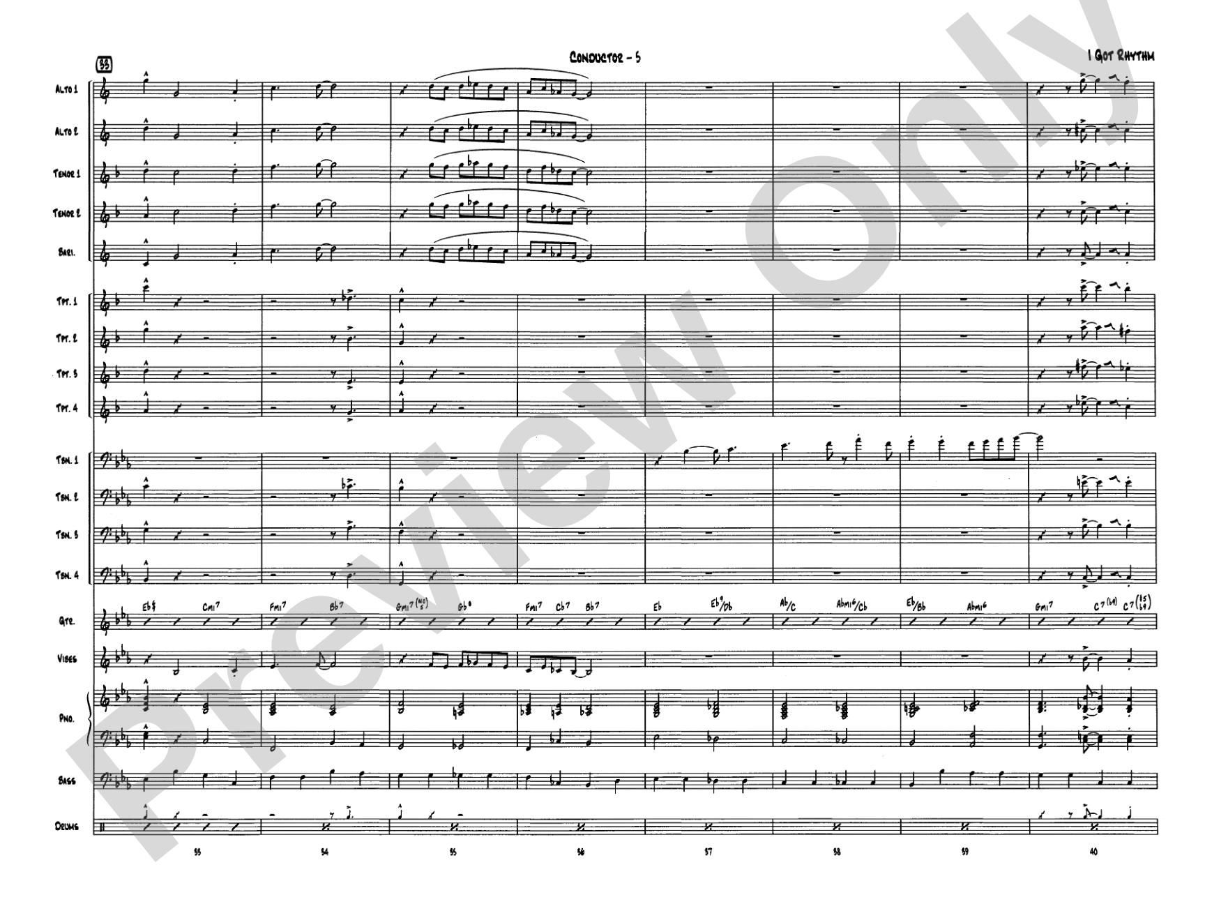 I Got Rhythm: Jazz Ensemble Conductor Score & Parts