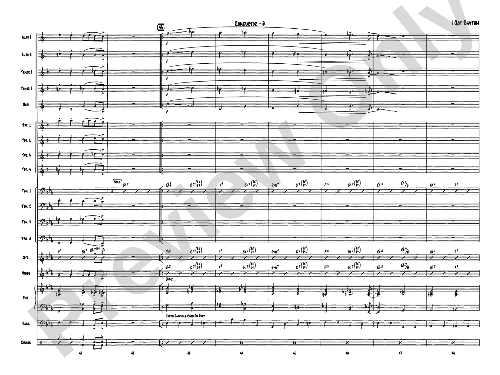 I Got Rhythm: Jazz Ensemble Conductor Score & Parts