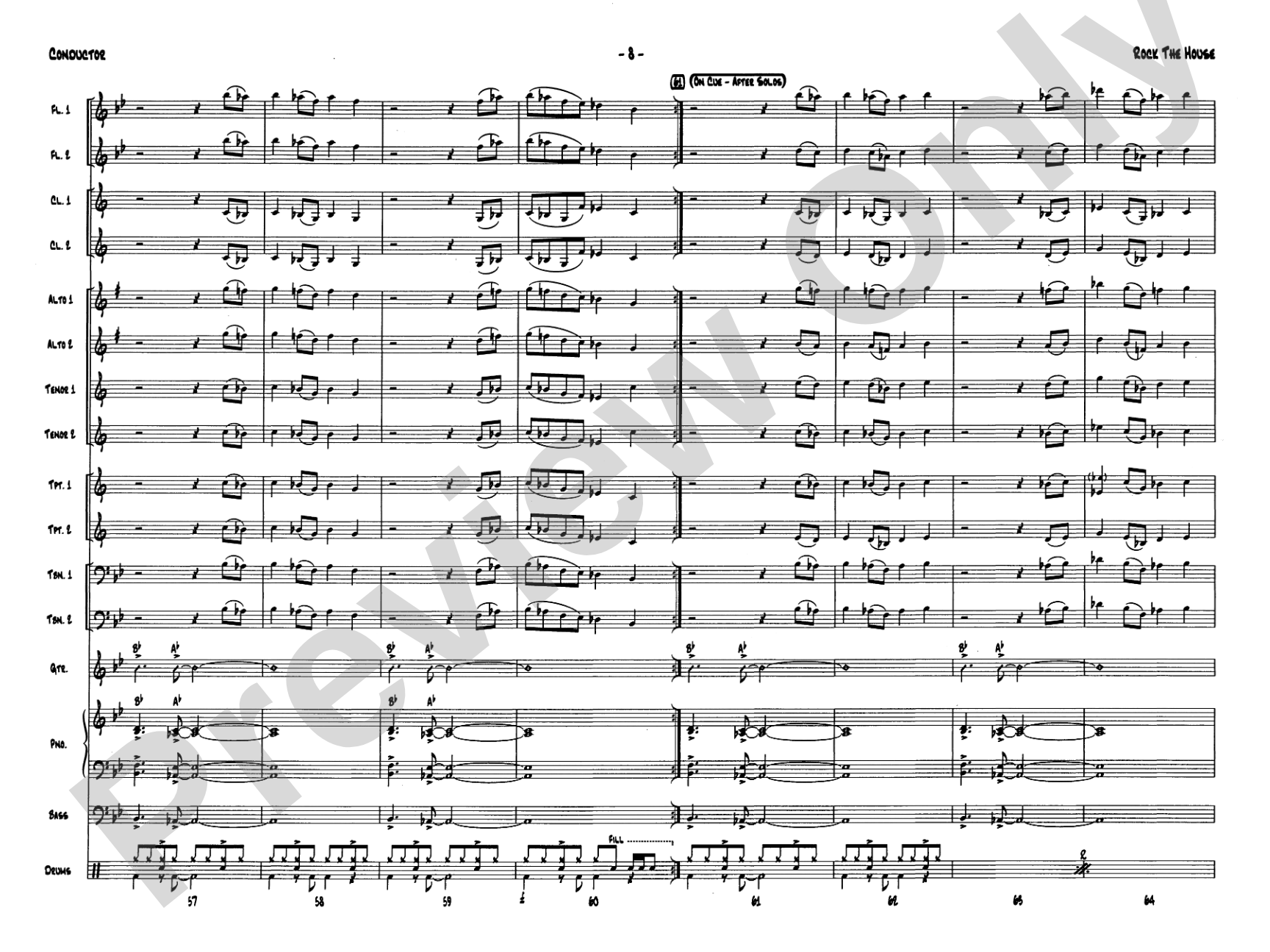 Rock the House: Jazz Ensemble Conductor Score & Parts