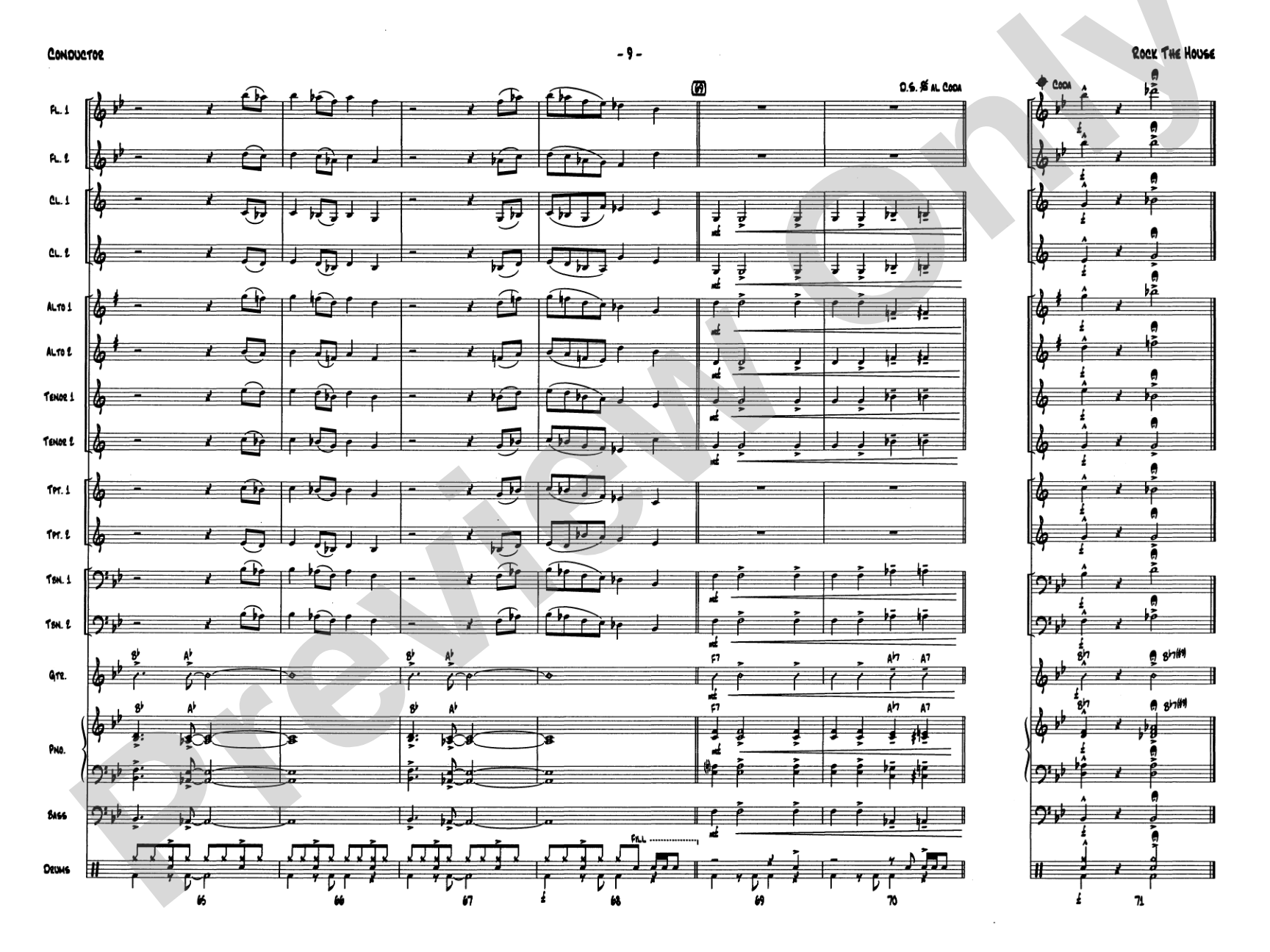 Rock the House: Jazz Ensemble Conductor Score & Parts