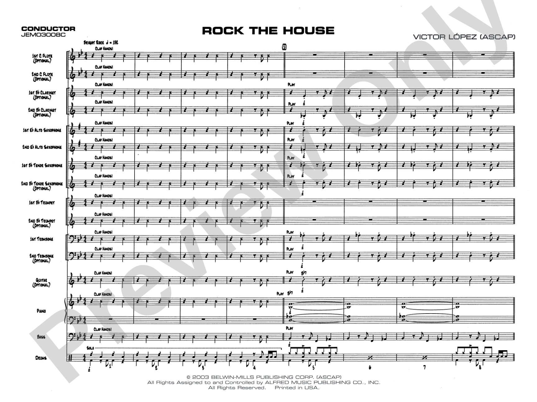 Rock the House: Jazz Ensemble Conductor Score & Parts