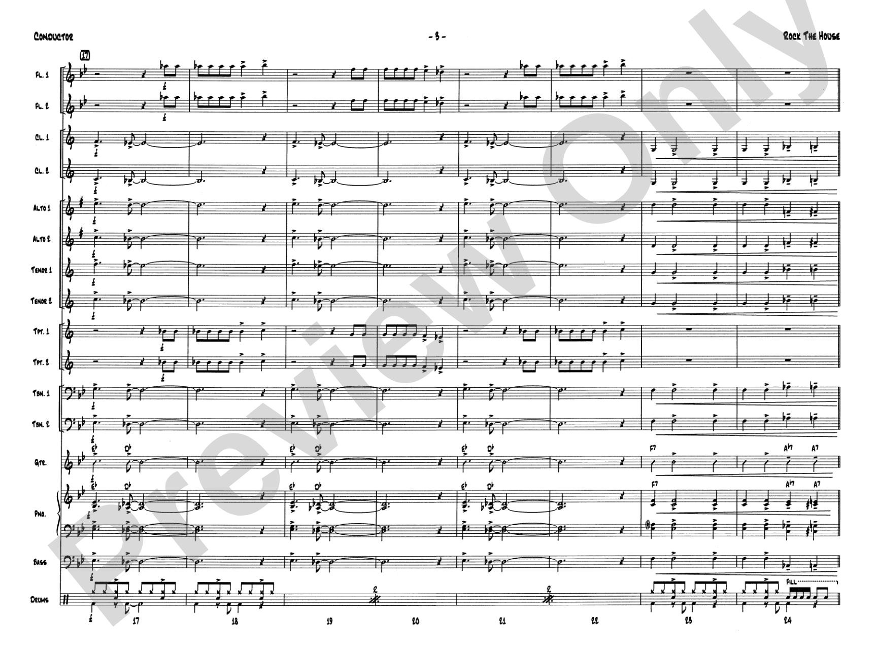 Rock the House: Jazz Ensemble Conductor Score & Parts