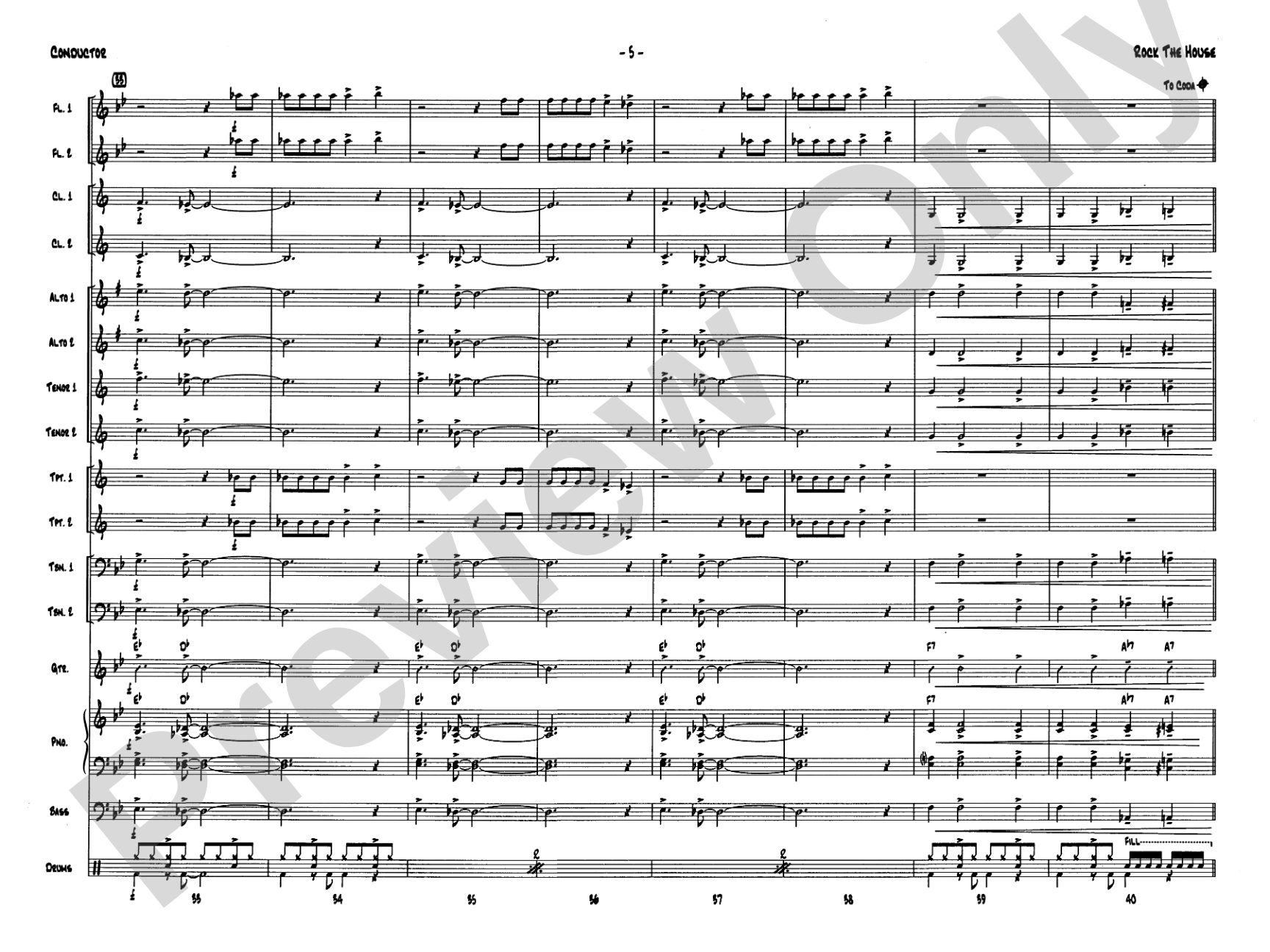 Rock the House: Jazz Ensemble Conductor Score & Parts
